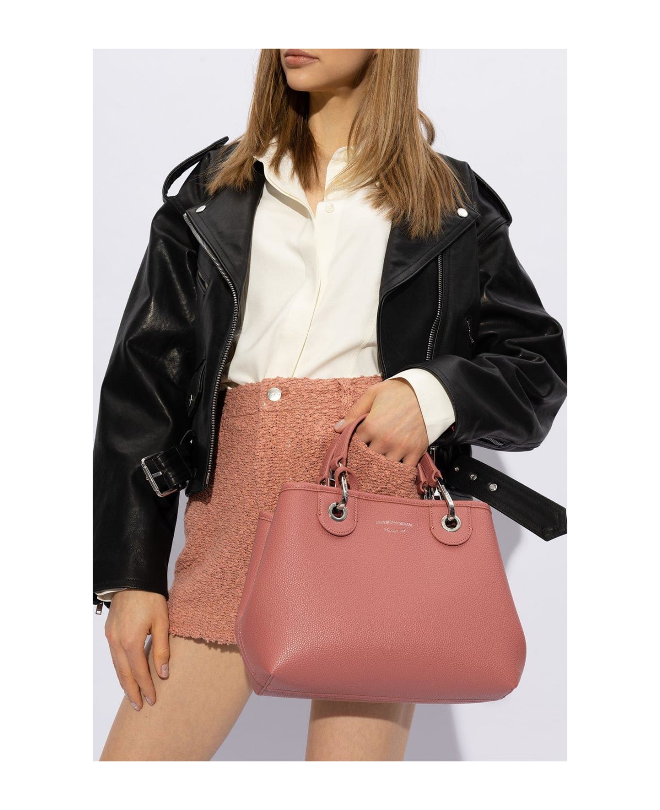 Emporio Armani Shopper Bag With Logo - Pink