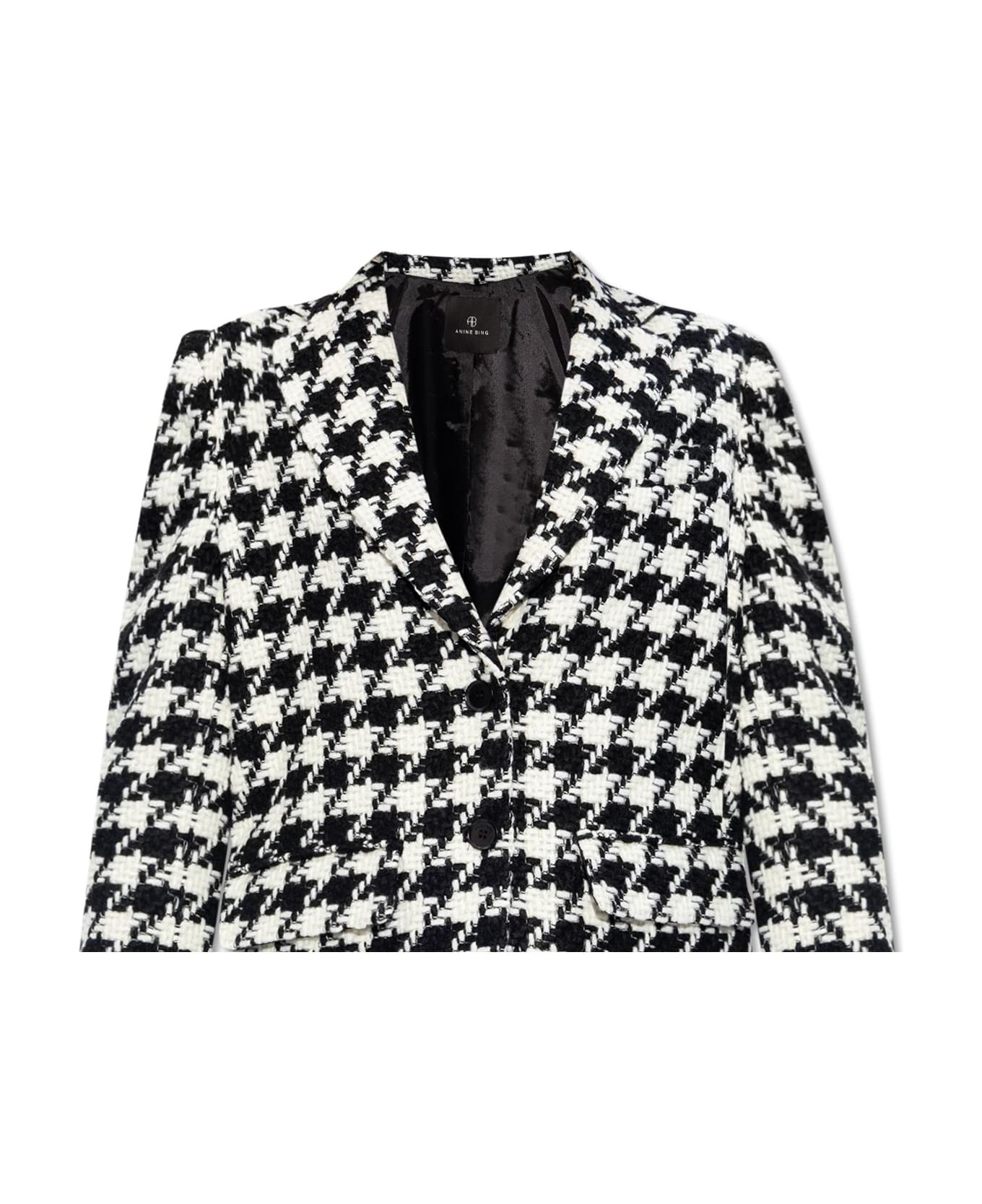 Anine Bing 'quinn' Tweed Blazer - BLACK/WHITE