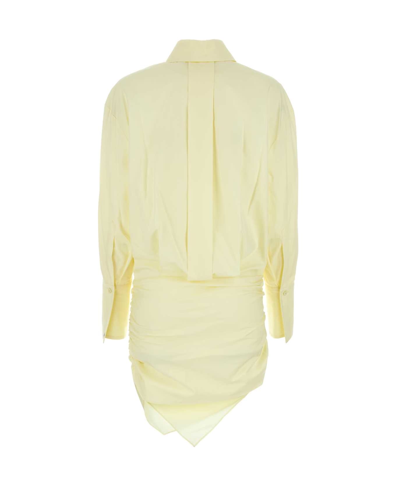 The Attico Cream Cotton Hatty Mini Dress - LIGHTBANANA