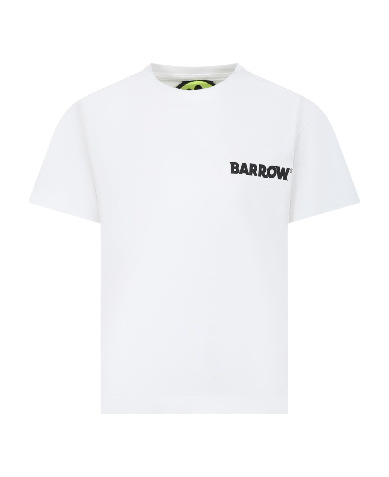 Barrow T-shirt Bianca Per Bambini Con Smile E Logo - Off white