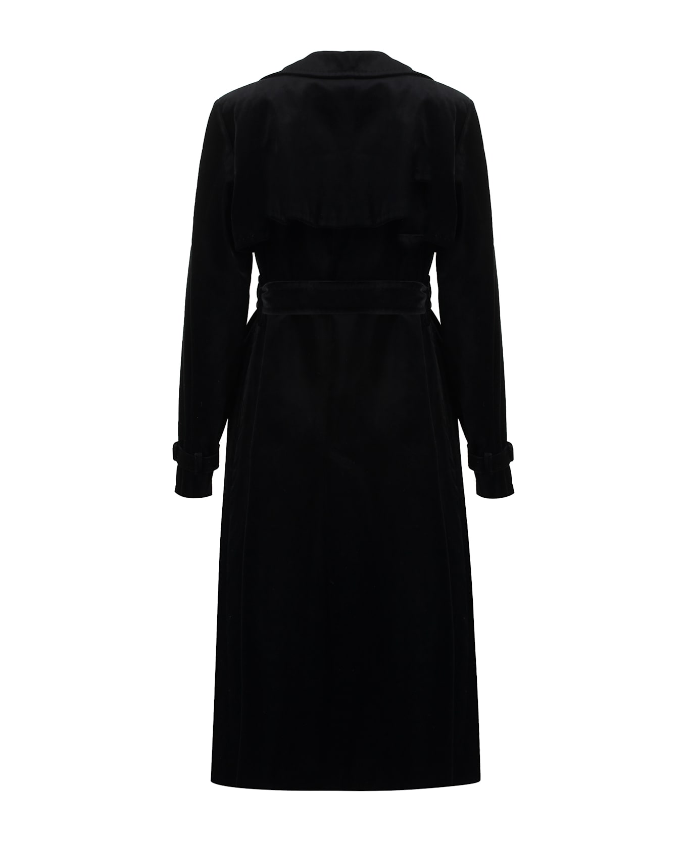 Max Mara Lana Velvet Trench Coat - black