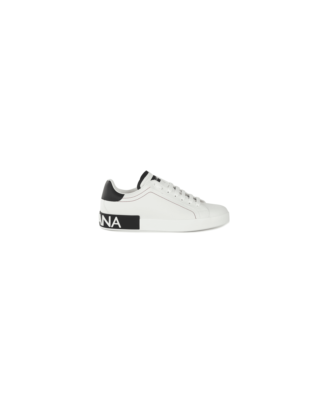 Dolce & Gabbana Portofino Sneakers In Nappa Leather - White