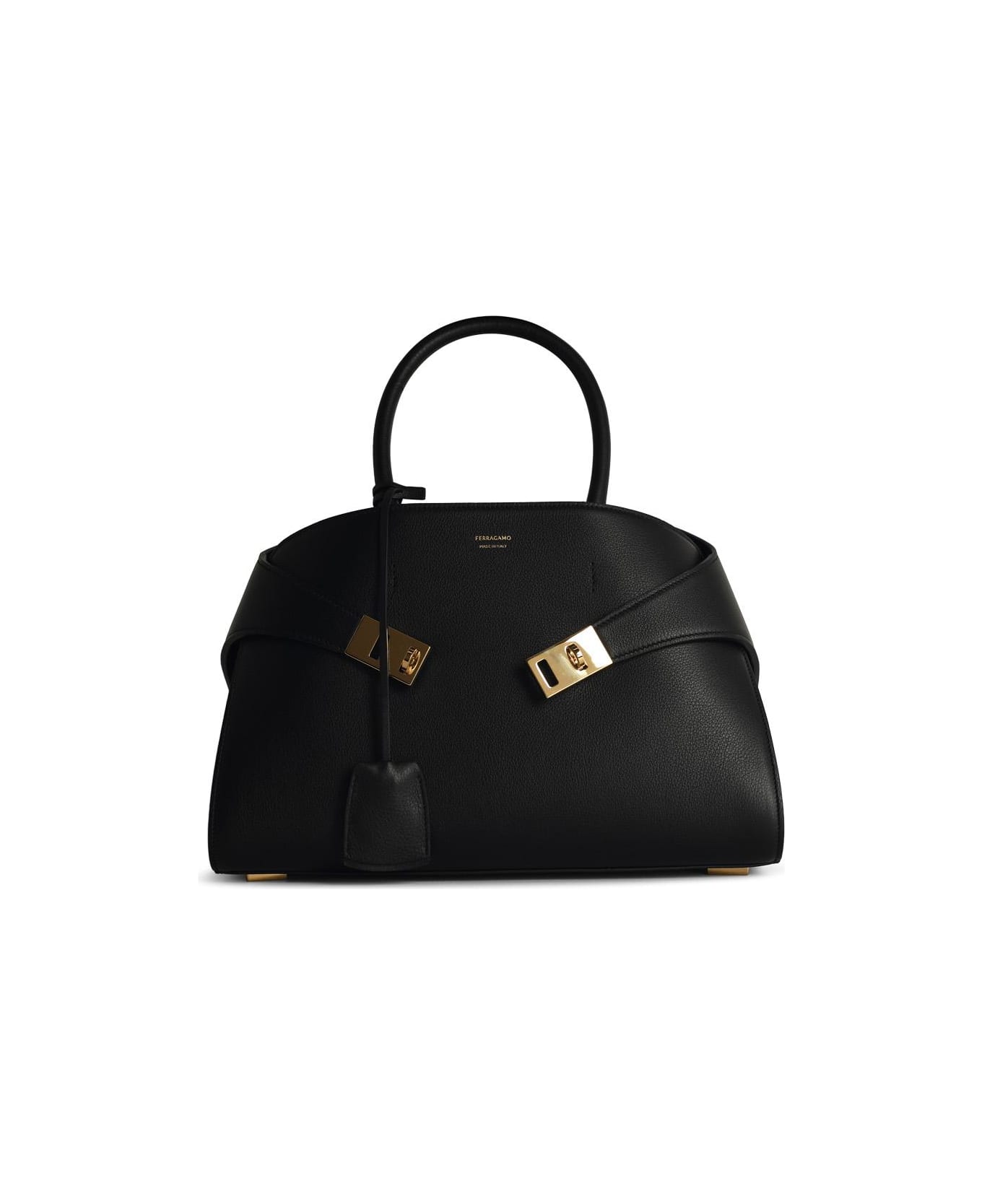 Ferragamo 
hug
 Black Leather Bag - Black