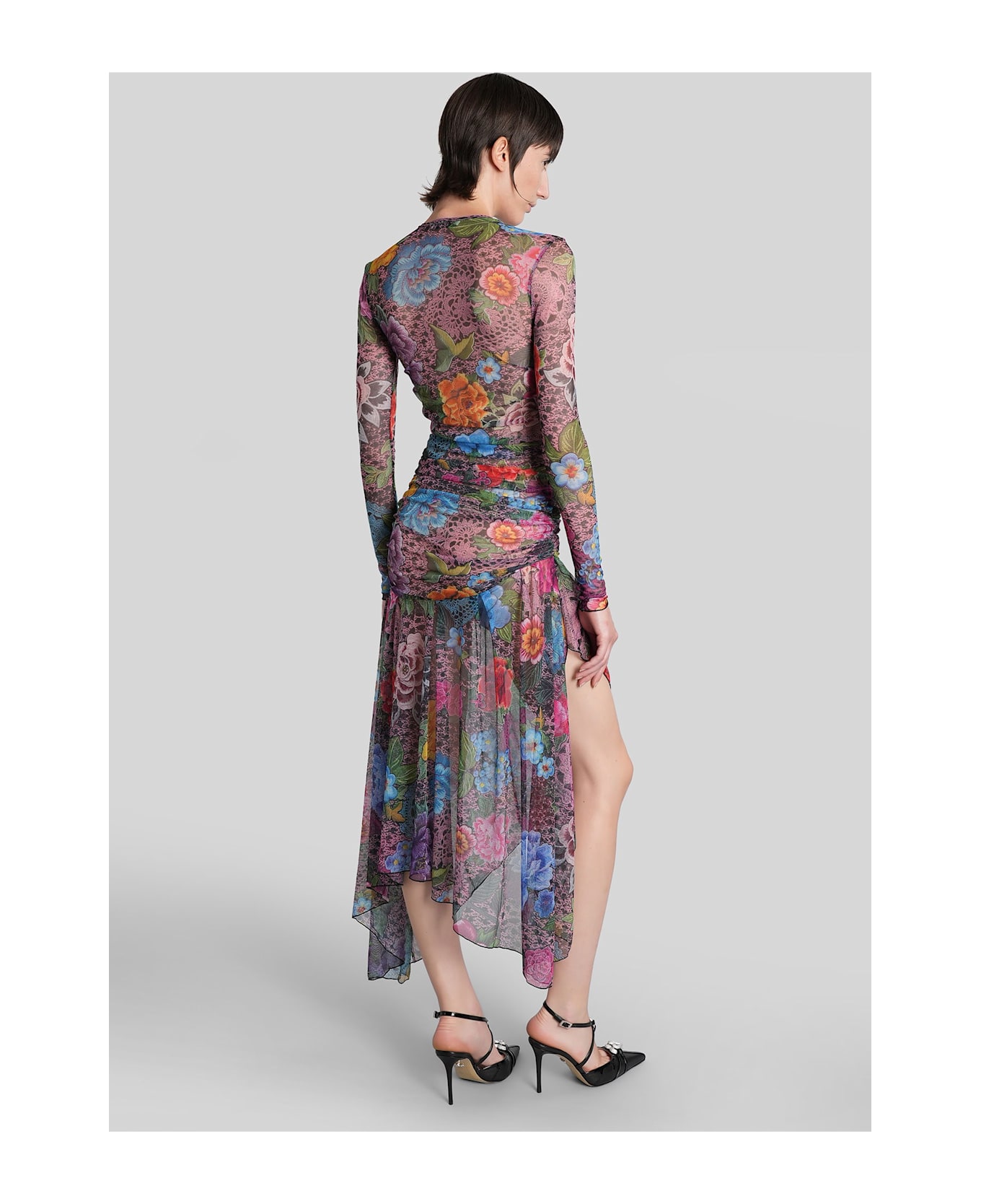 AREA Long Dress In Multicolor Polyester - multicolor