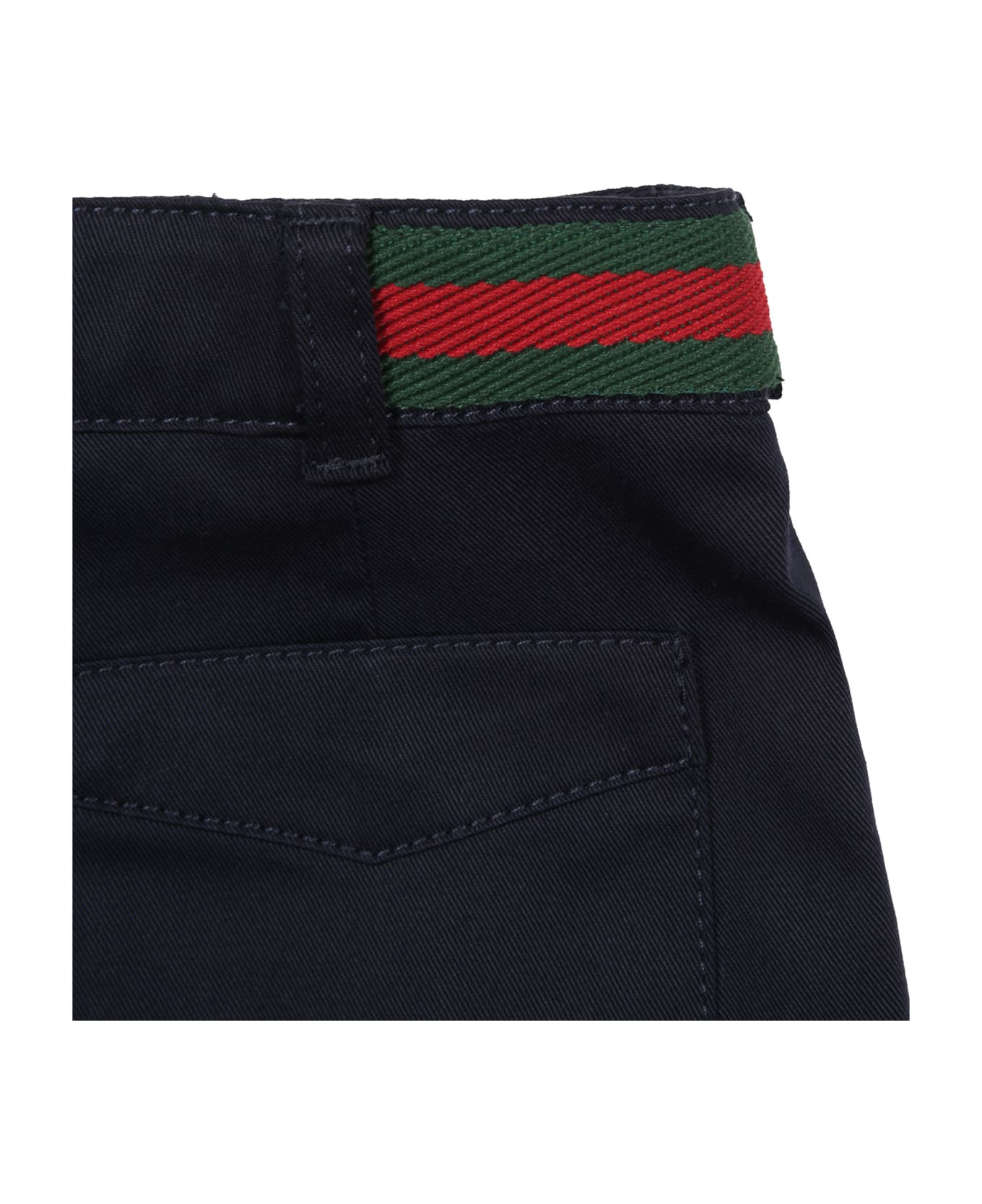 Gucci Blue Shorts For Baby Boy With Web Detail - Blue ボトムス