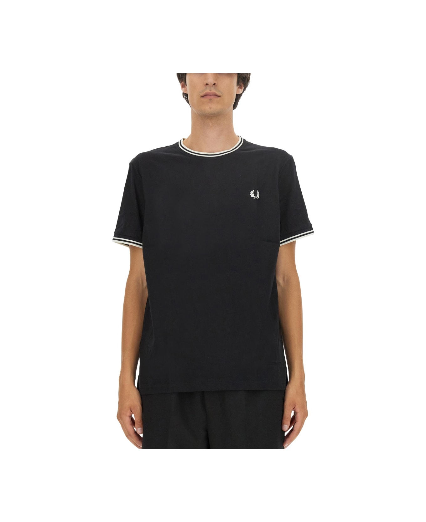 Fred Perry T-shirt With Logo - BLACK