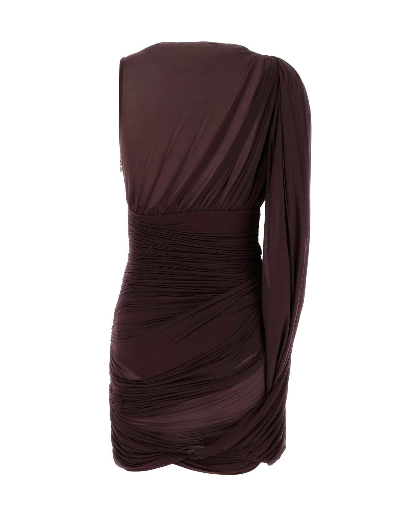 Magda Butrym Grape Stretch Tulle Dress - BORDEAUX