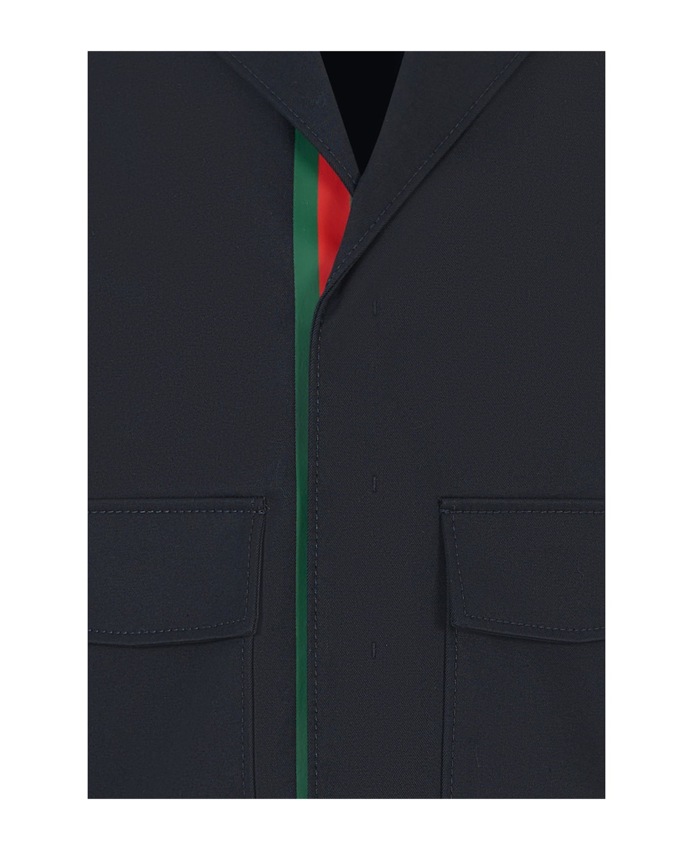 Gucci Blue Jacket For Boy With Web Detail - Blue