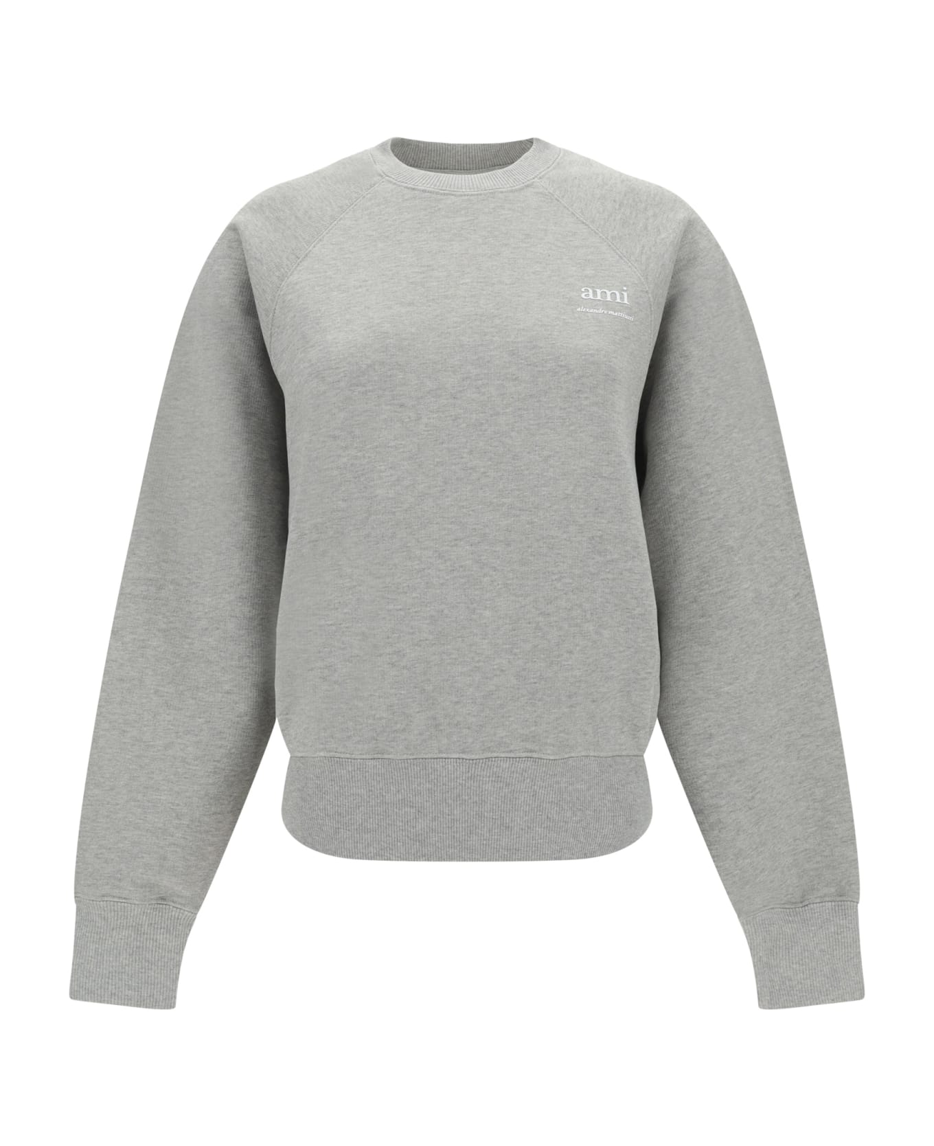 Ami Alexandre Mattiussi Classic Logo Ribbed Sweatshirt - Grey