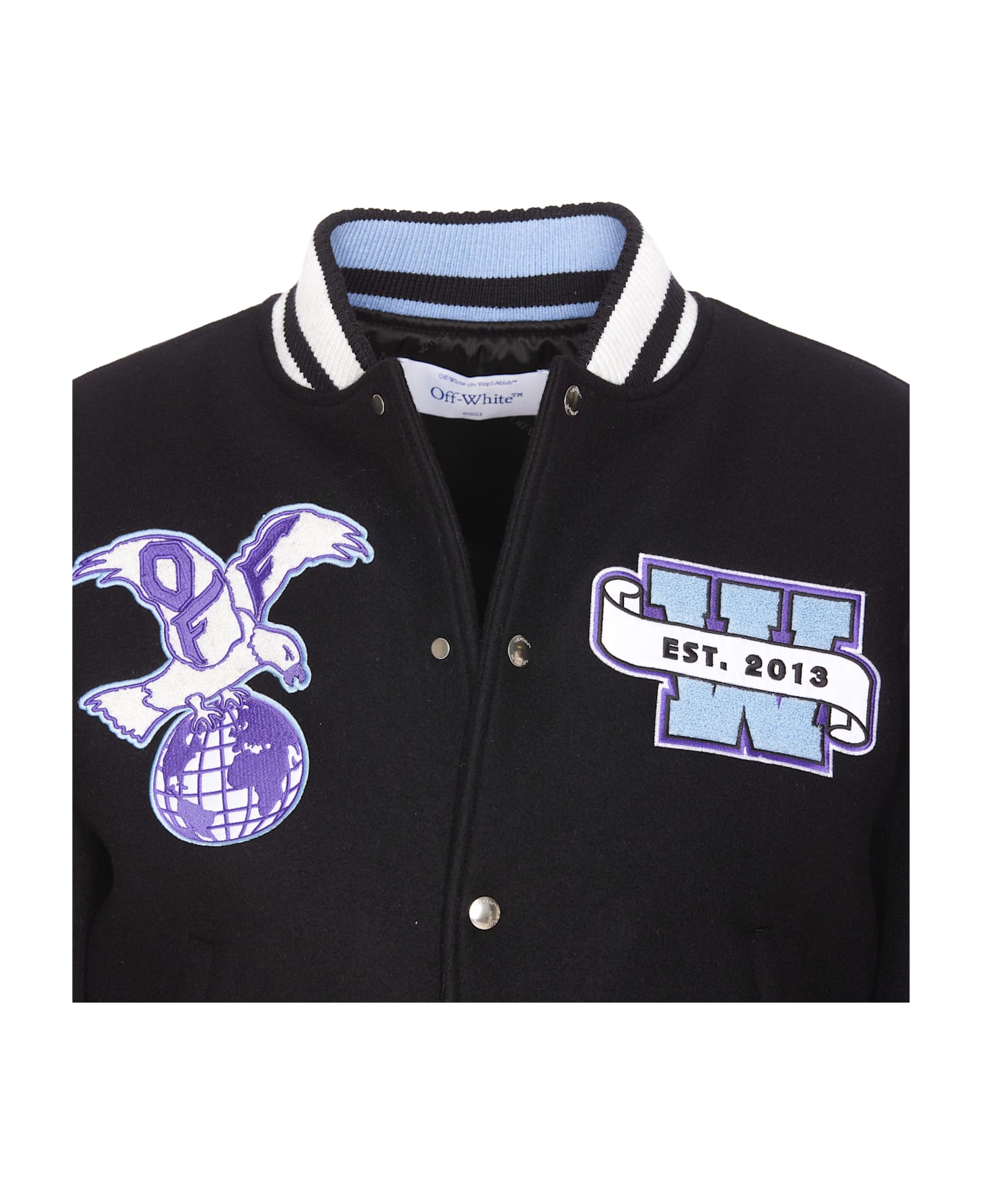 Off-White Eagle Wool Varsity Jacket - Black