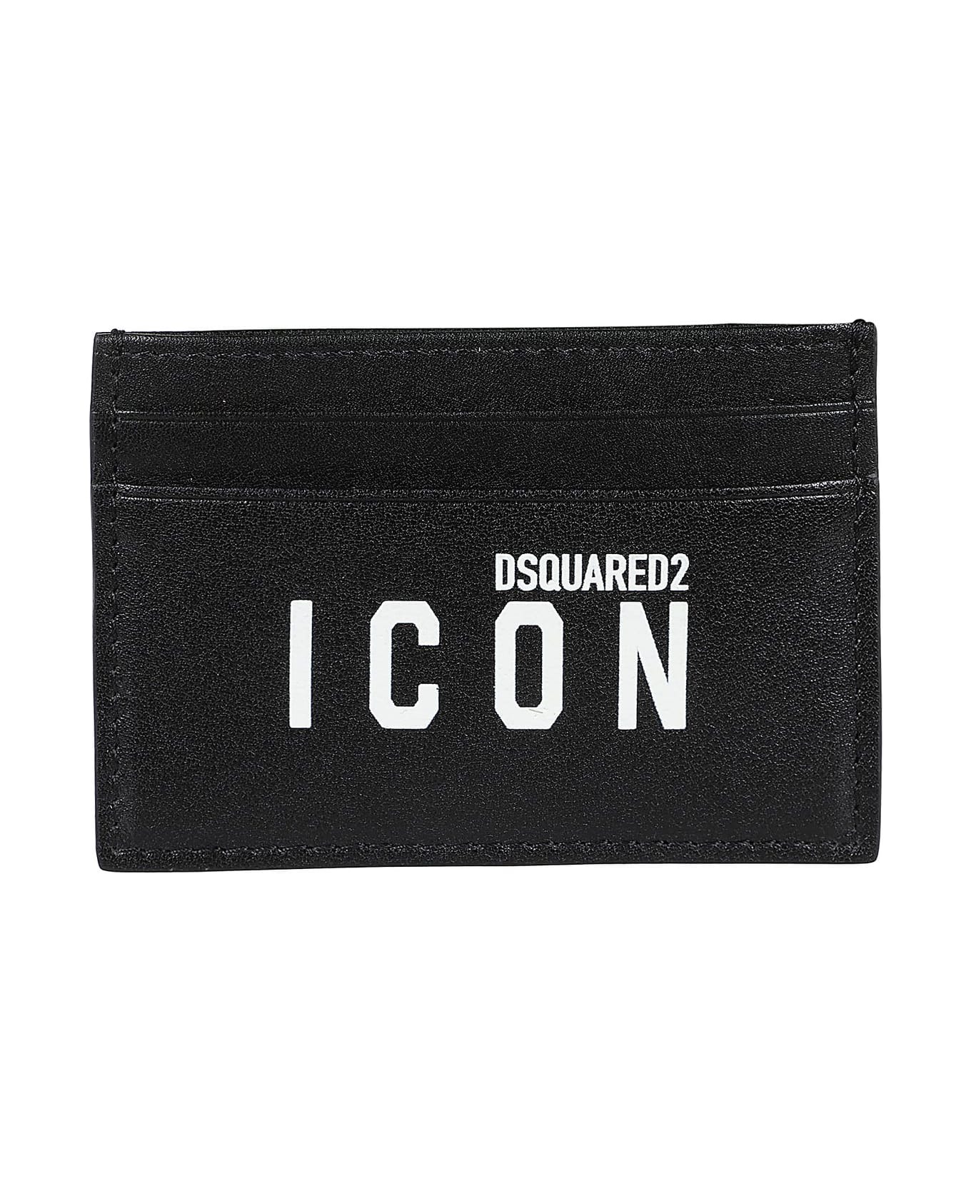 Dsquared2 Logo-printed Rectangular Card Holder - Black White