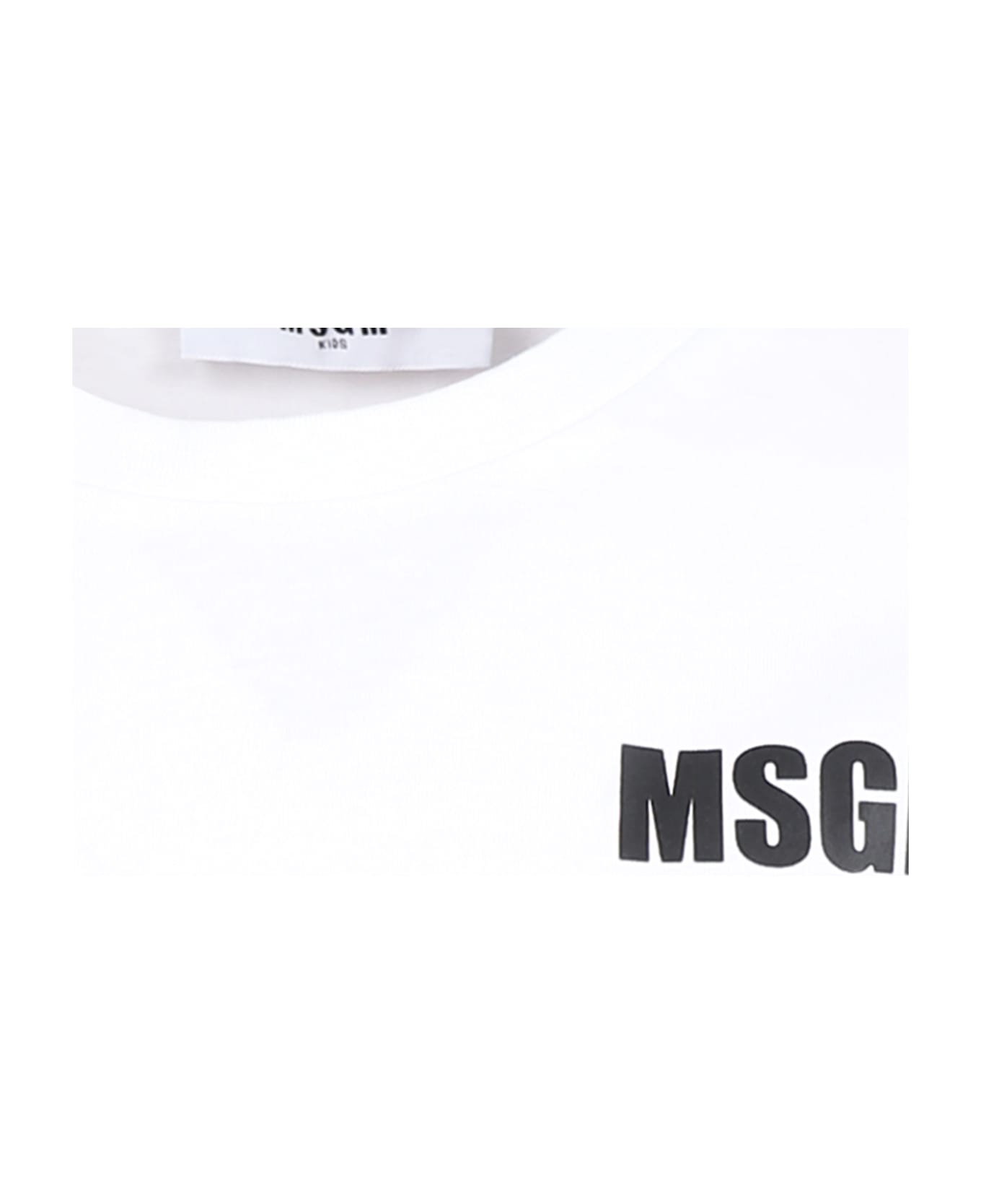 MSGM White T-shirt For Girl With Logo - White