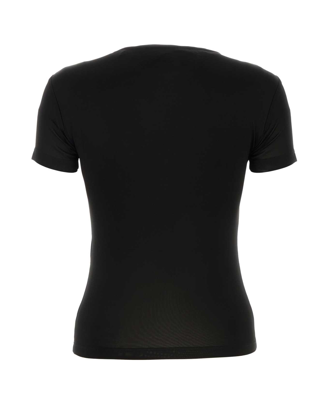 Y/Project Black Stretch Viscose T-shirt - BLACK Tシャツ