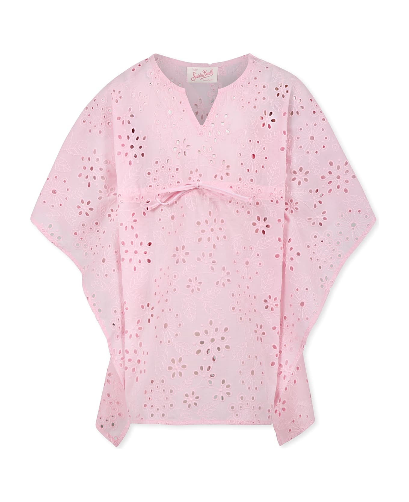 MC2 Saint Barth Pink Dress For Girl With Flowers - Pink