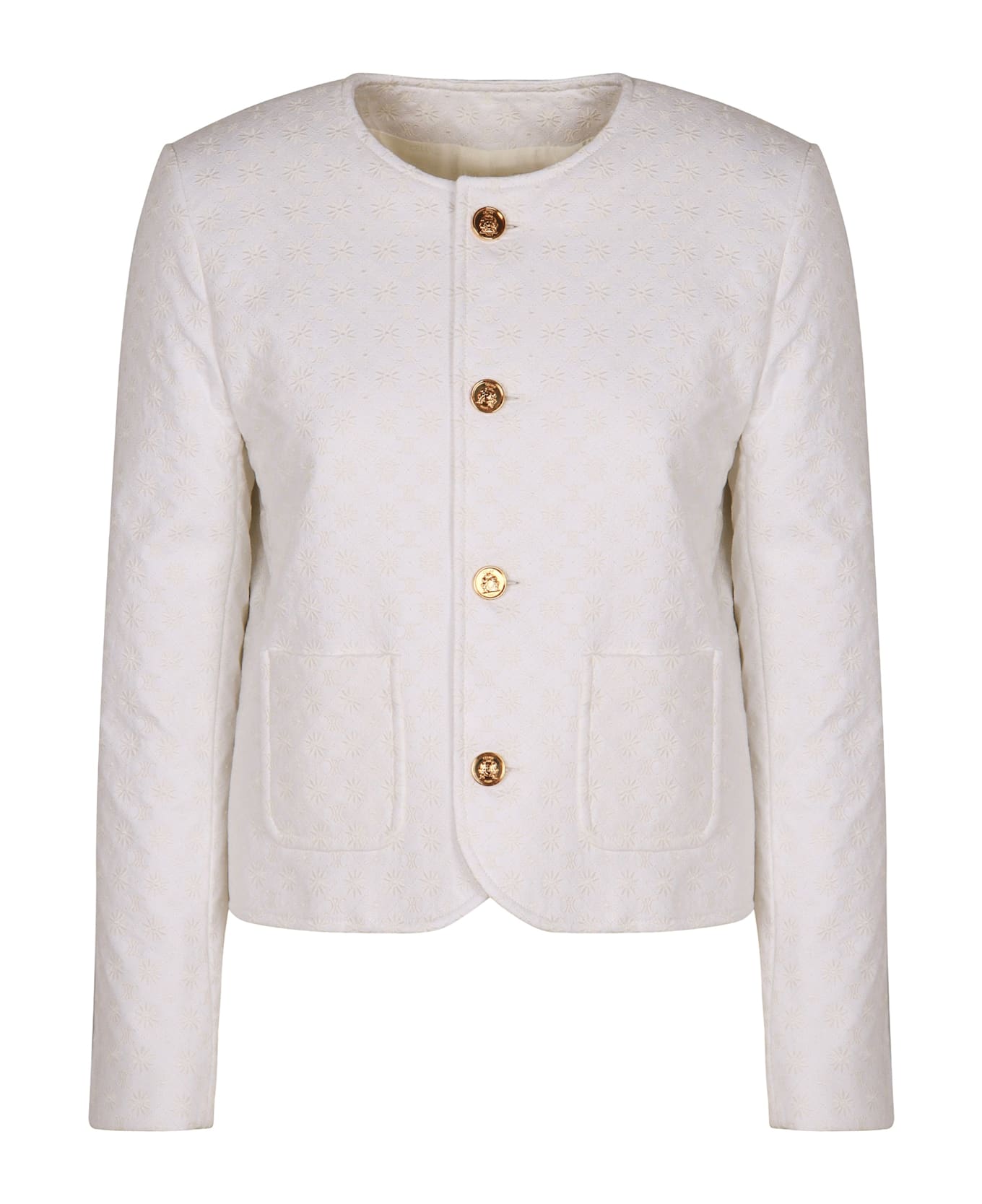 Celine Chelsea Button-front Cotton Jacket - White