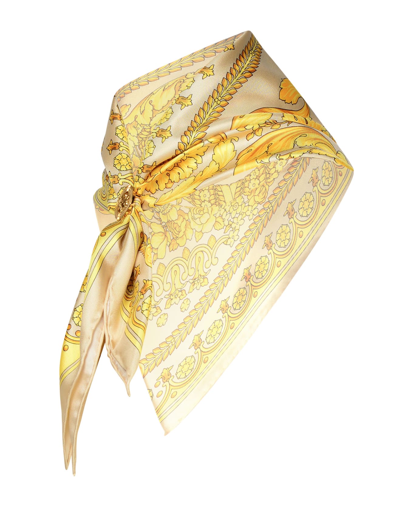 Versace Two-tone Silk Scarf - Champagne