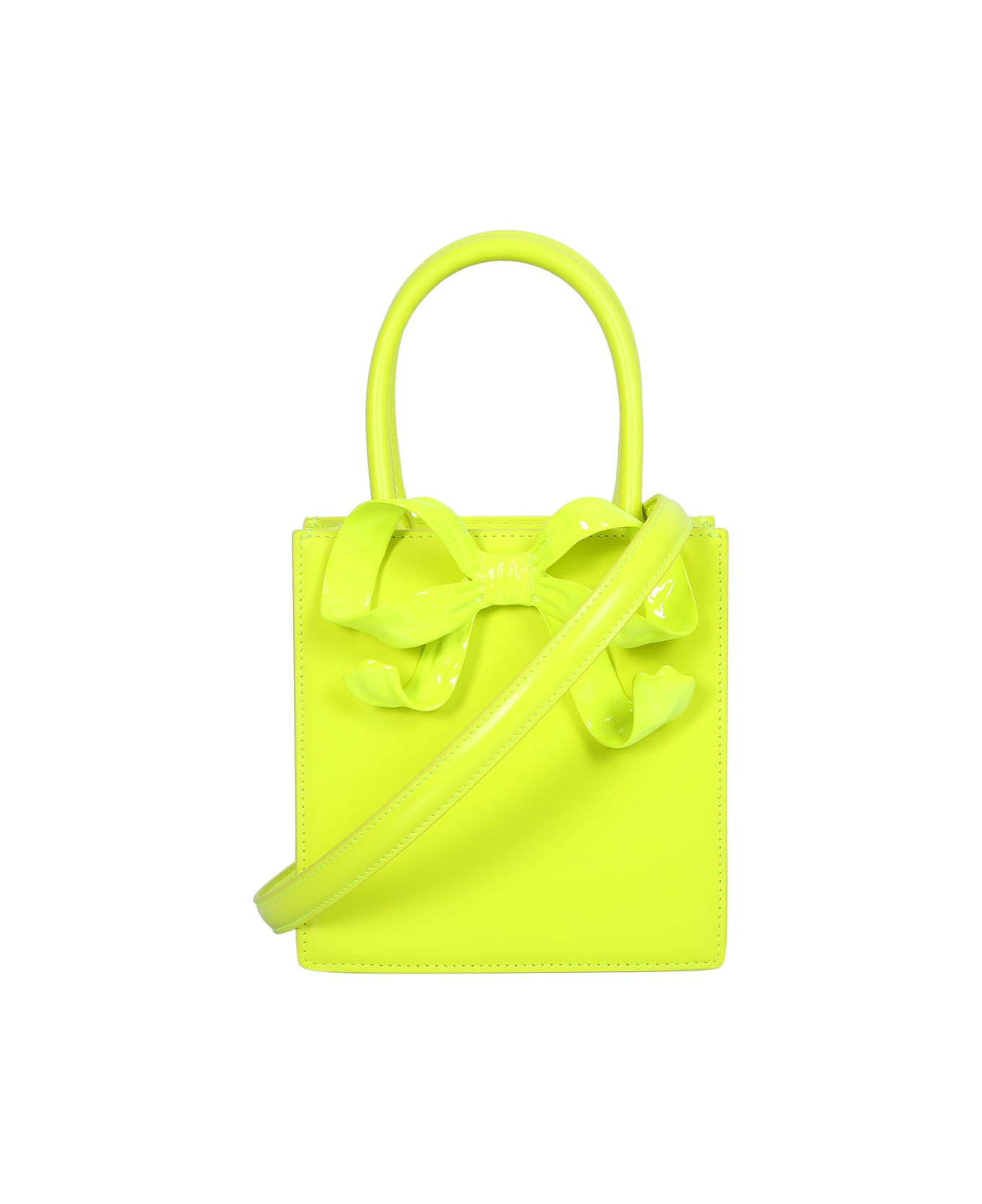 self-portrait Bow Mini Tote Neon Yellow Bag - Yellow