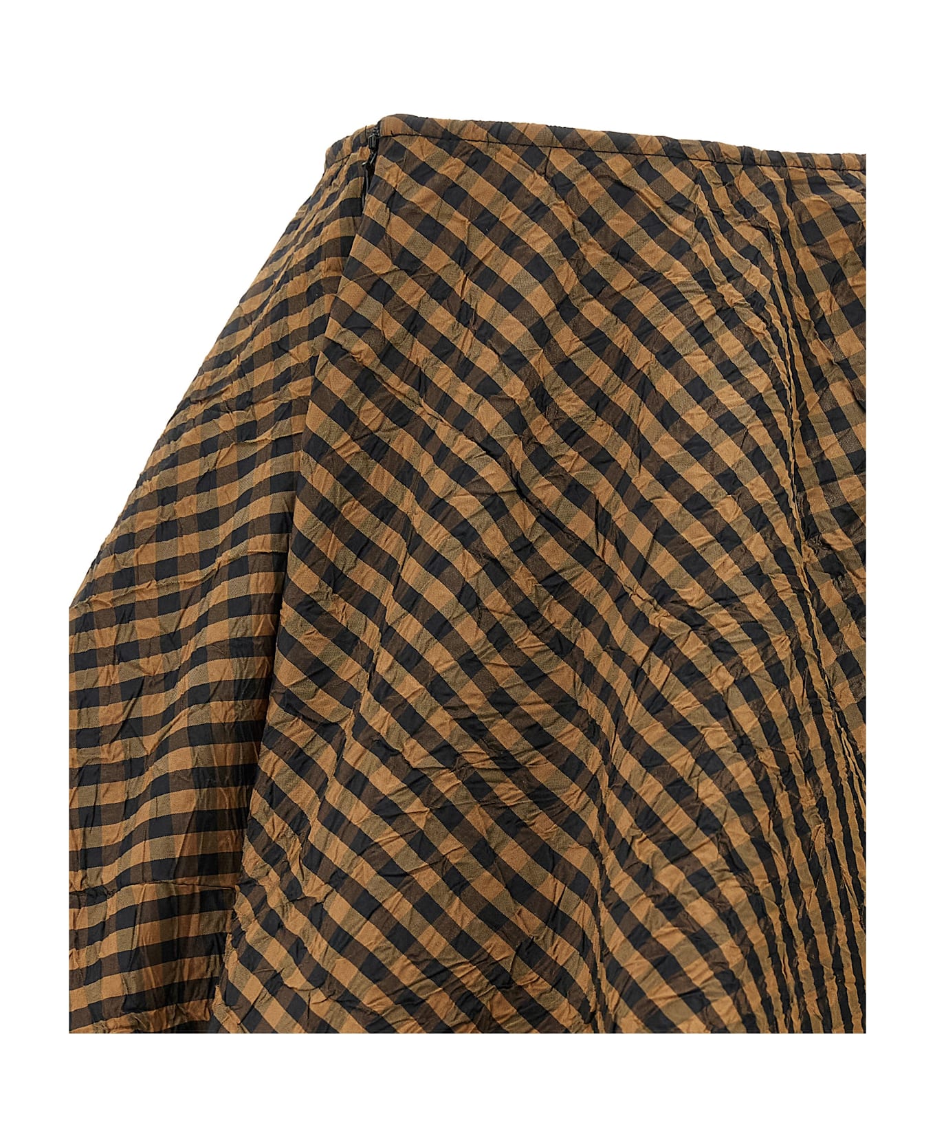 Ganni 'crinckled Taffetà' Skirt - Brown