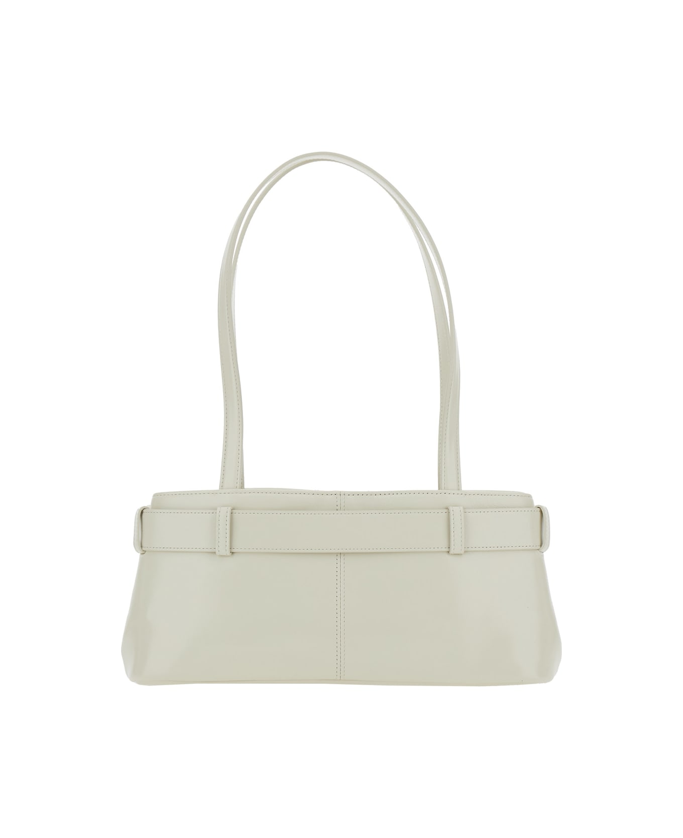 OSOI 
brocle
 White Shoulder Bag With Belt And Pendant Key Details In Leather Woman - IVORY