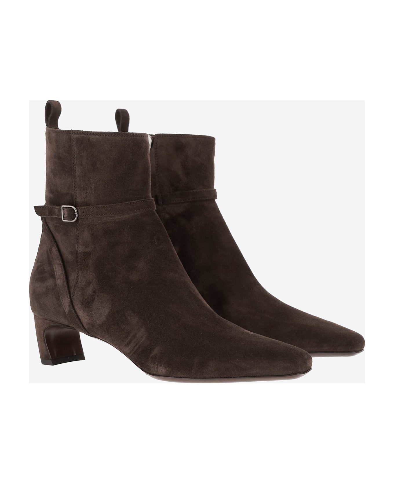 Sartore Charly Ankle Boots In Suede Leather - Brown