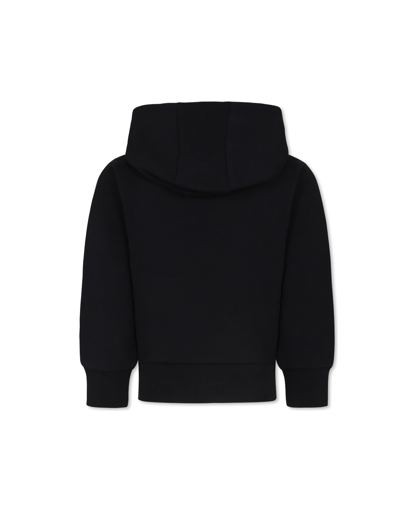 Moncler Black Sweatshirt For Kids With Logo - Black