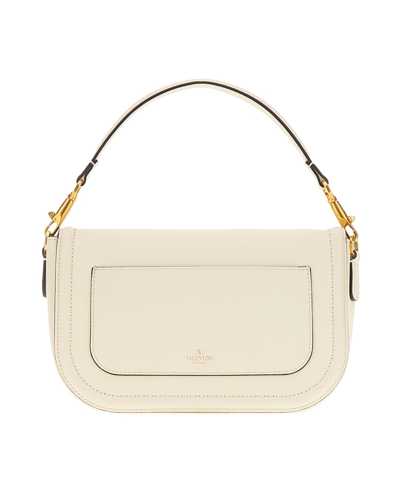 Valentino Garavani Ivory Leather Alltime Handbag - IVORY