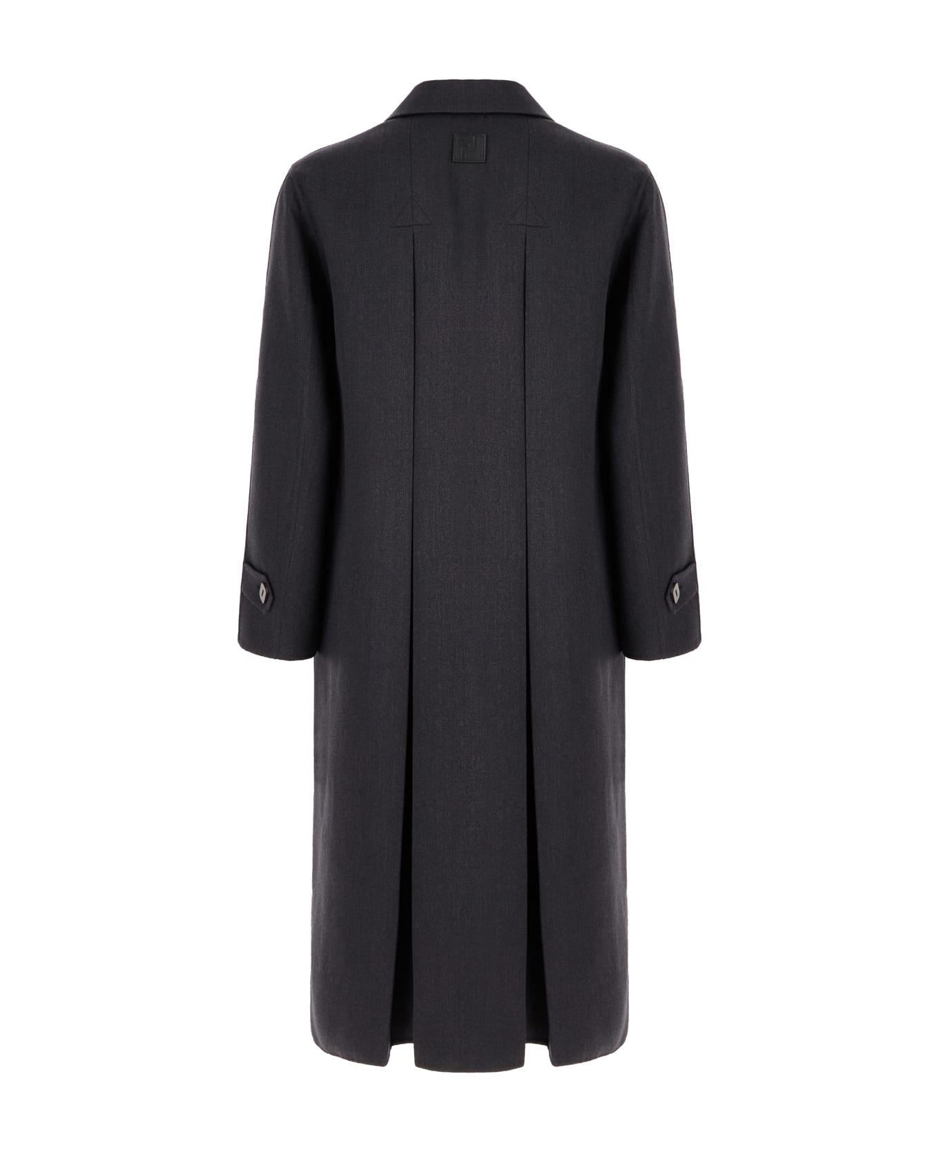 Fendi Dark Grey Wool Blend Coat - INDACO