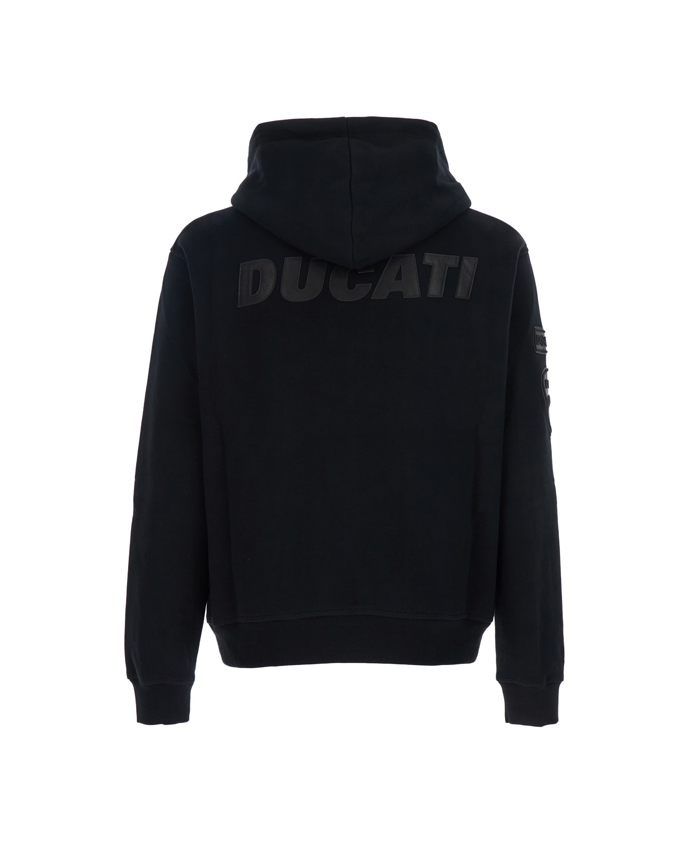 Dsquared2 
ducati X D2
 Black Sweatshirt With Drawstring Hood And Maxi Logo Lettering On The Rear In Cotton Man - Black