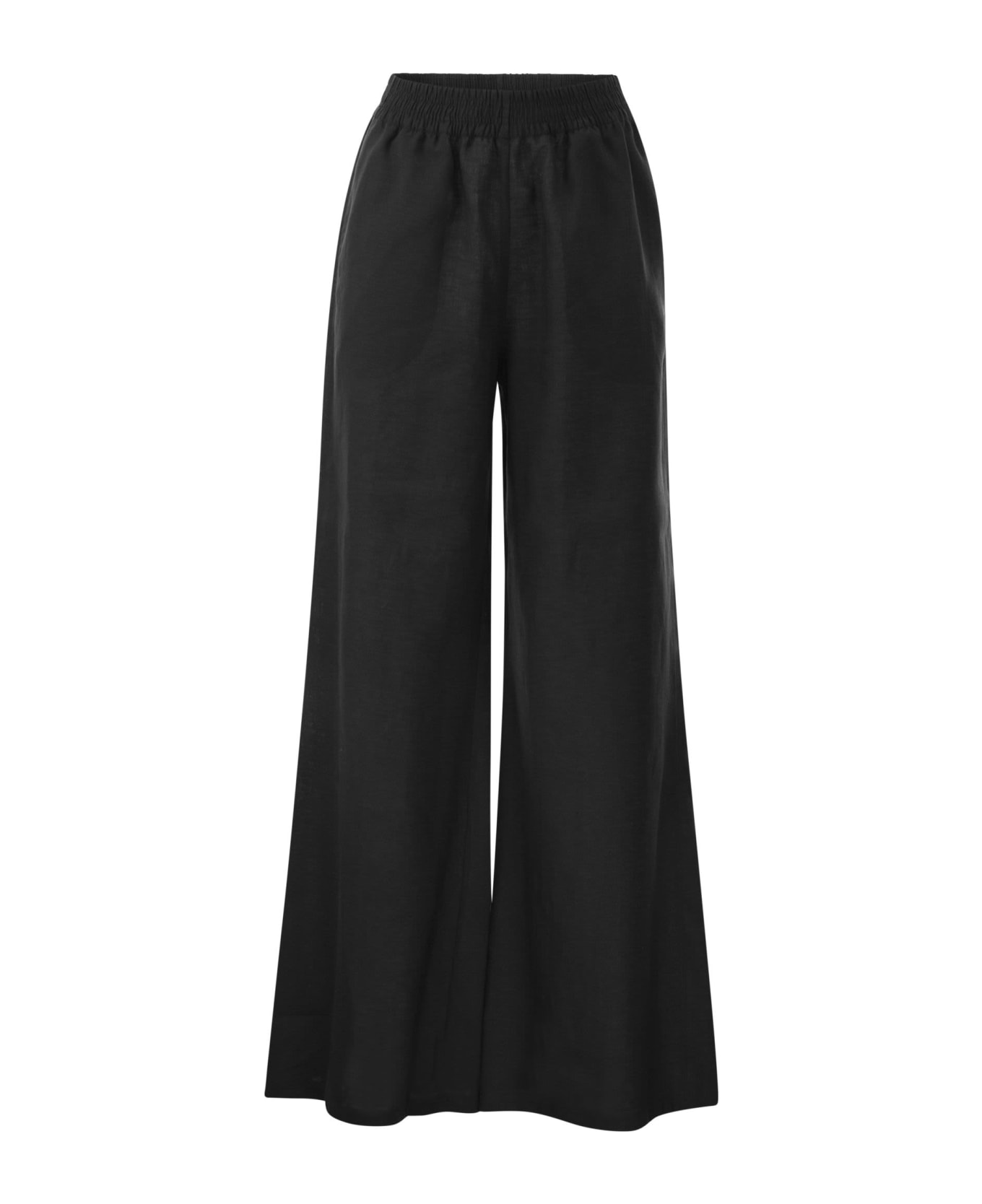 Fabiana Filippi Linen Wide Trousers - Black