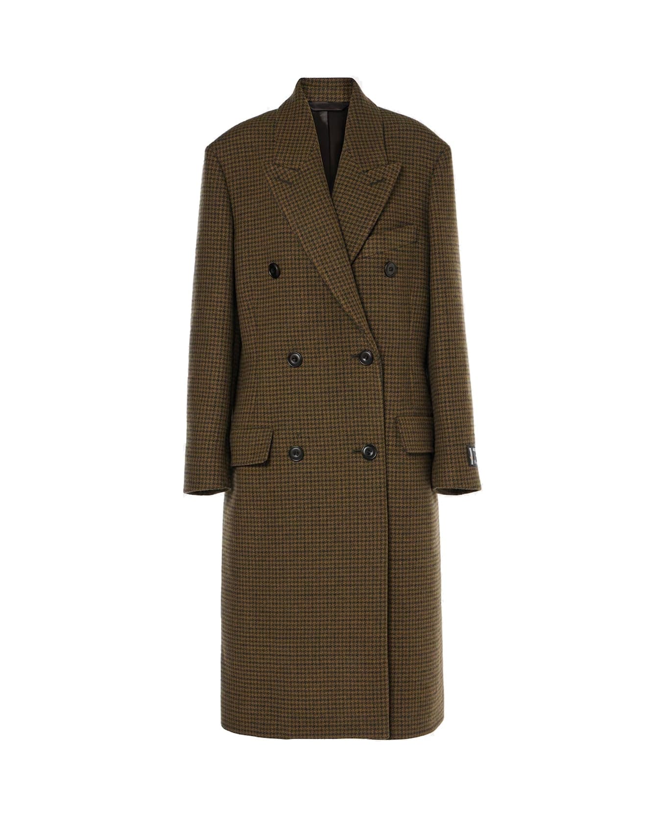 Acne Studios Checked Double-breasted Wool Blend Coat - Brown