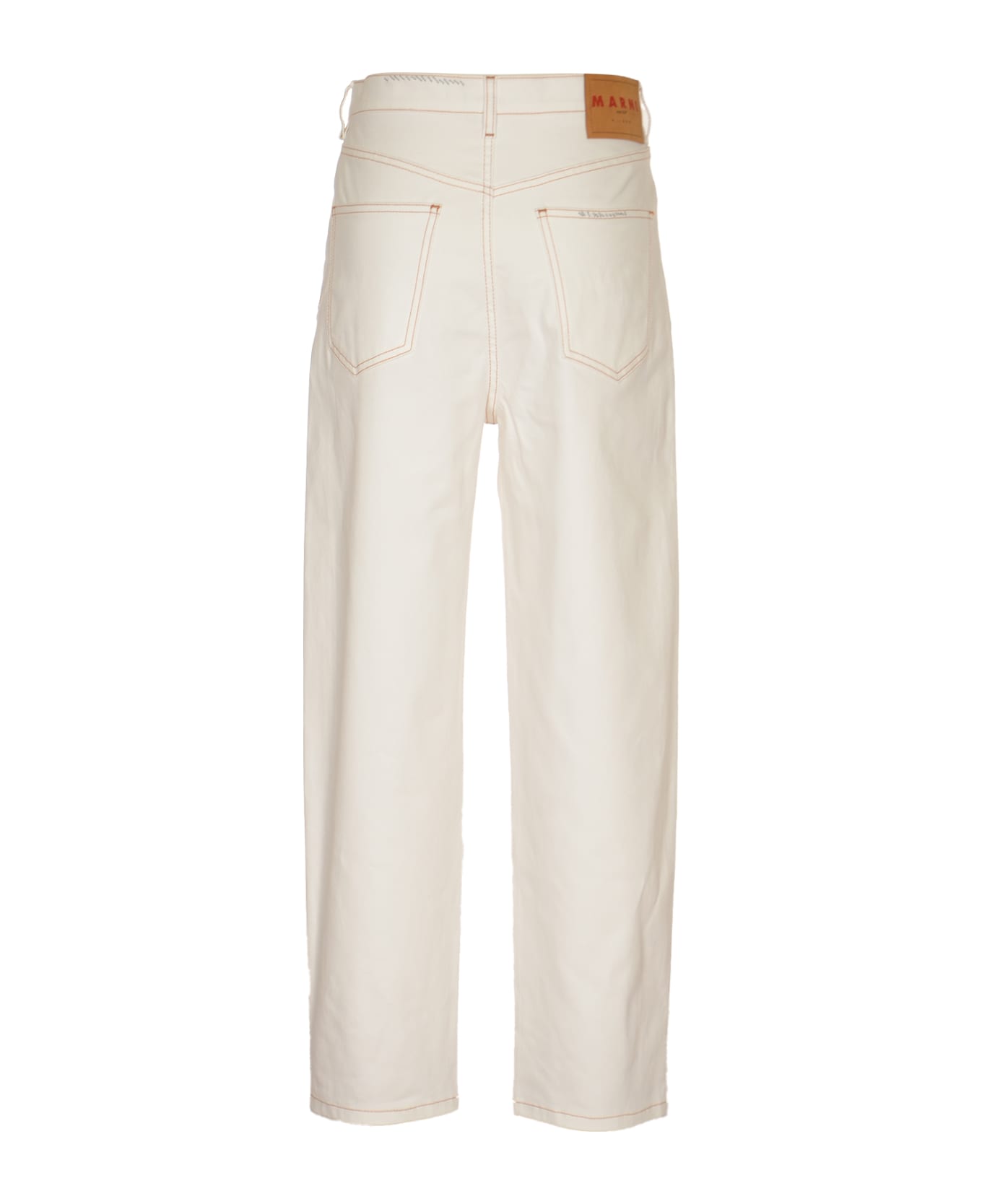 Marni Logo Detail 5 Pockets Jeans - Lily White