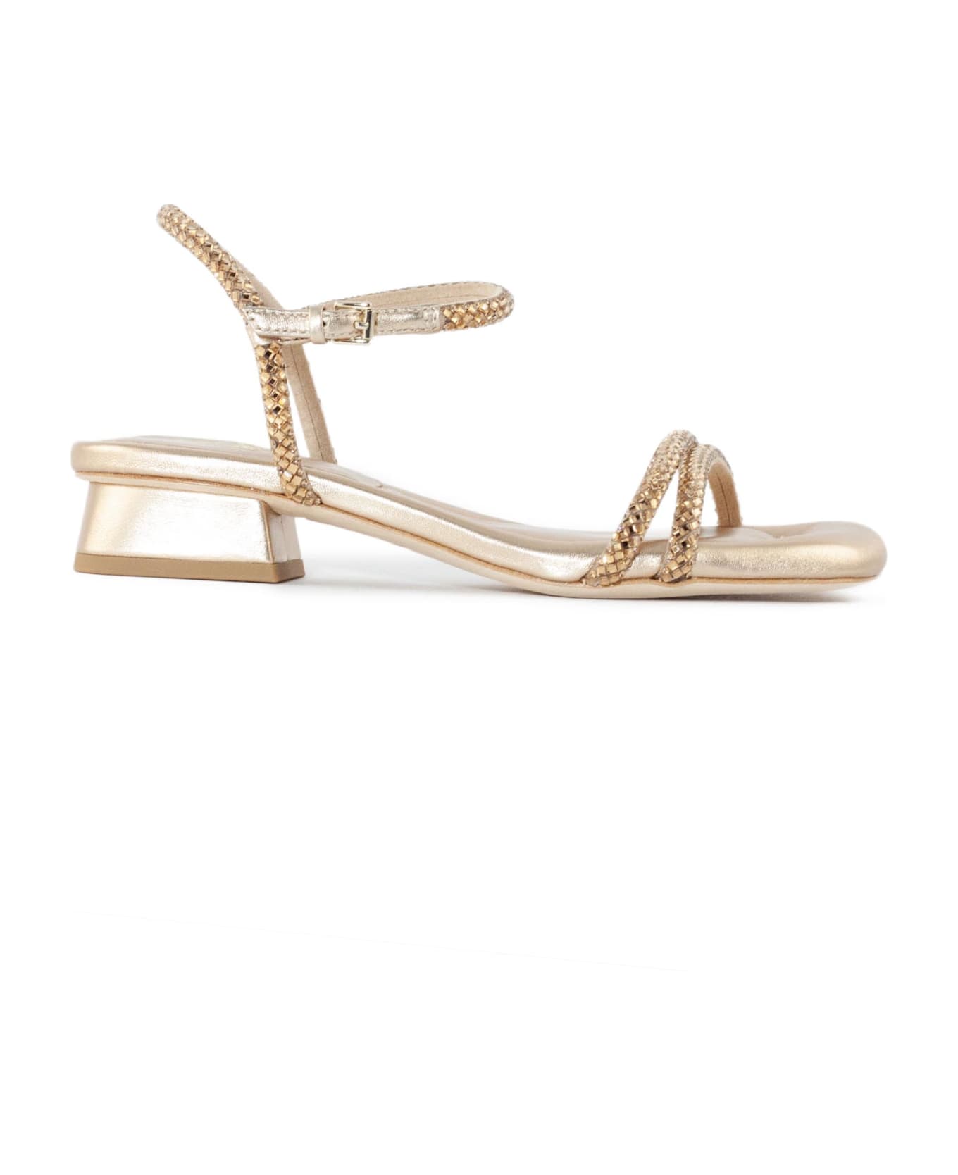 Ash Gold-tone Leather Icaro Low Sandals - Golden