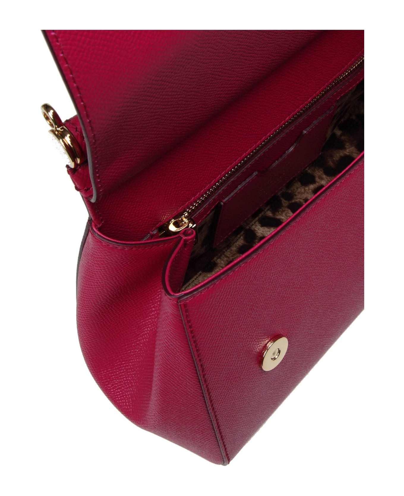 Dolce & Gabbana Medium Sicily Bag In Dauphine Leather - Cyclamin