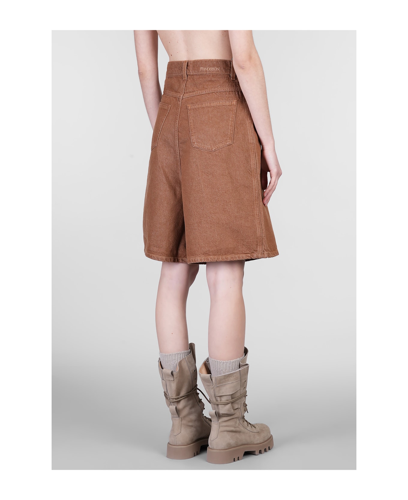 J.W. Anderson Shorts In Brown Cotton - Rosso