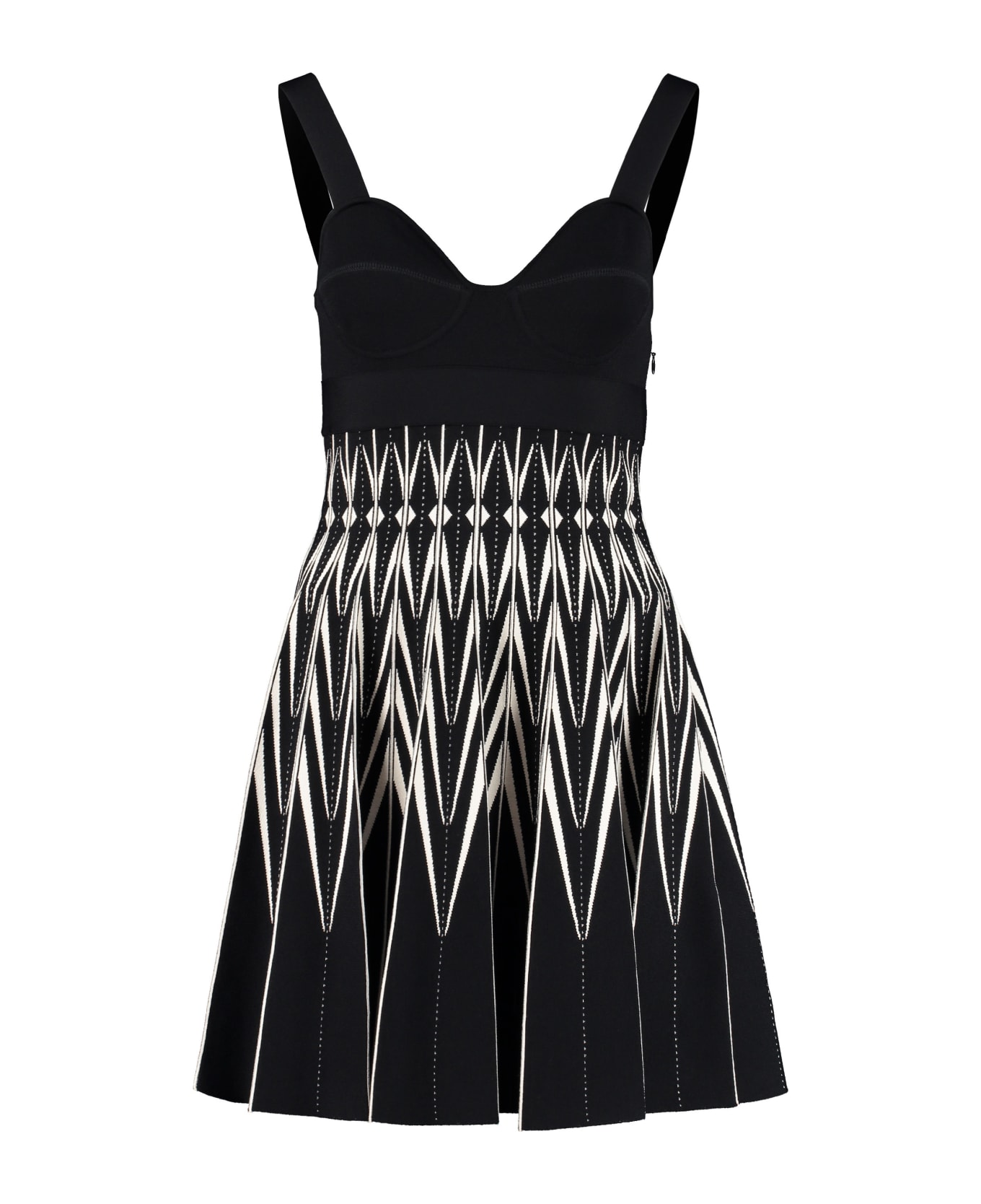 Alexander McQueen Jacquard Knit Mini-dress - black ワンピース＆ドレス