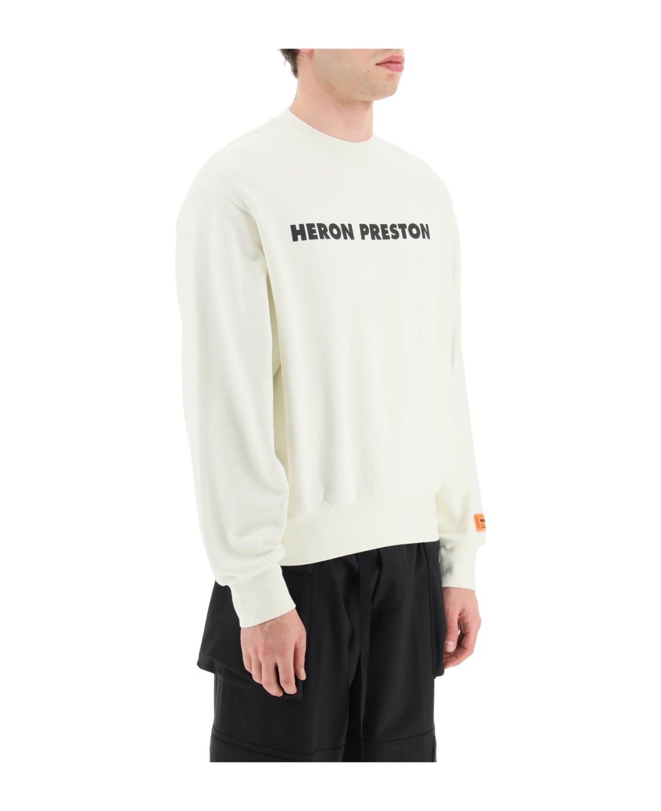 HERON PRESTON Crewneck Sweatshirt - White/black フリース