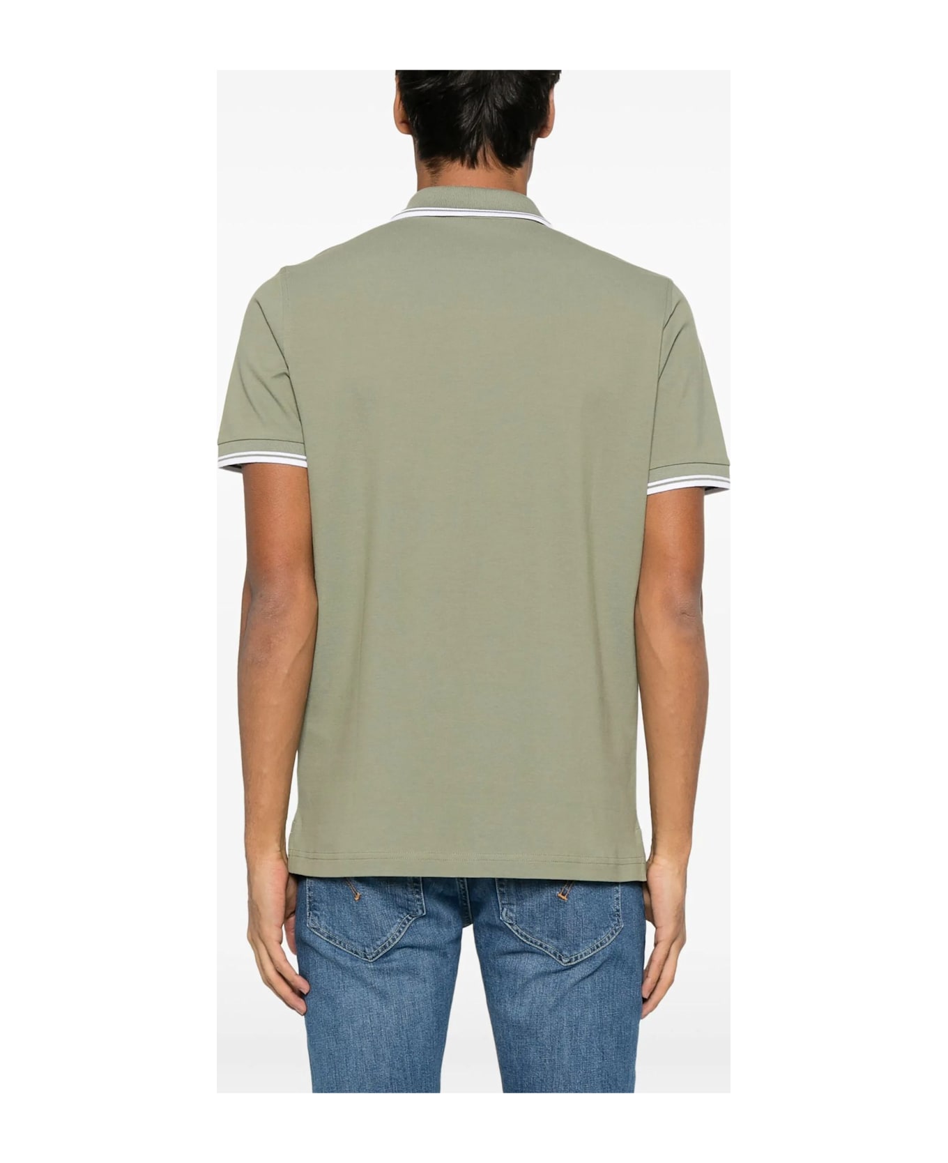 Fay Green Cotton Pique Polo Shirt - Green