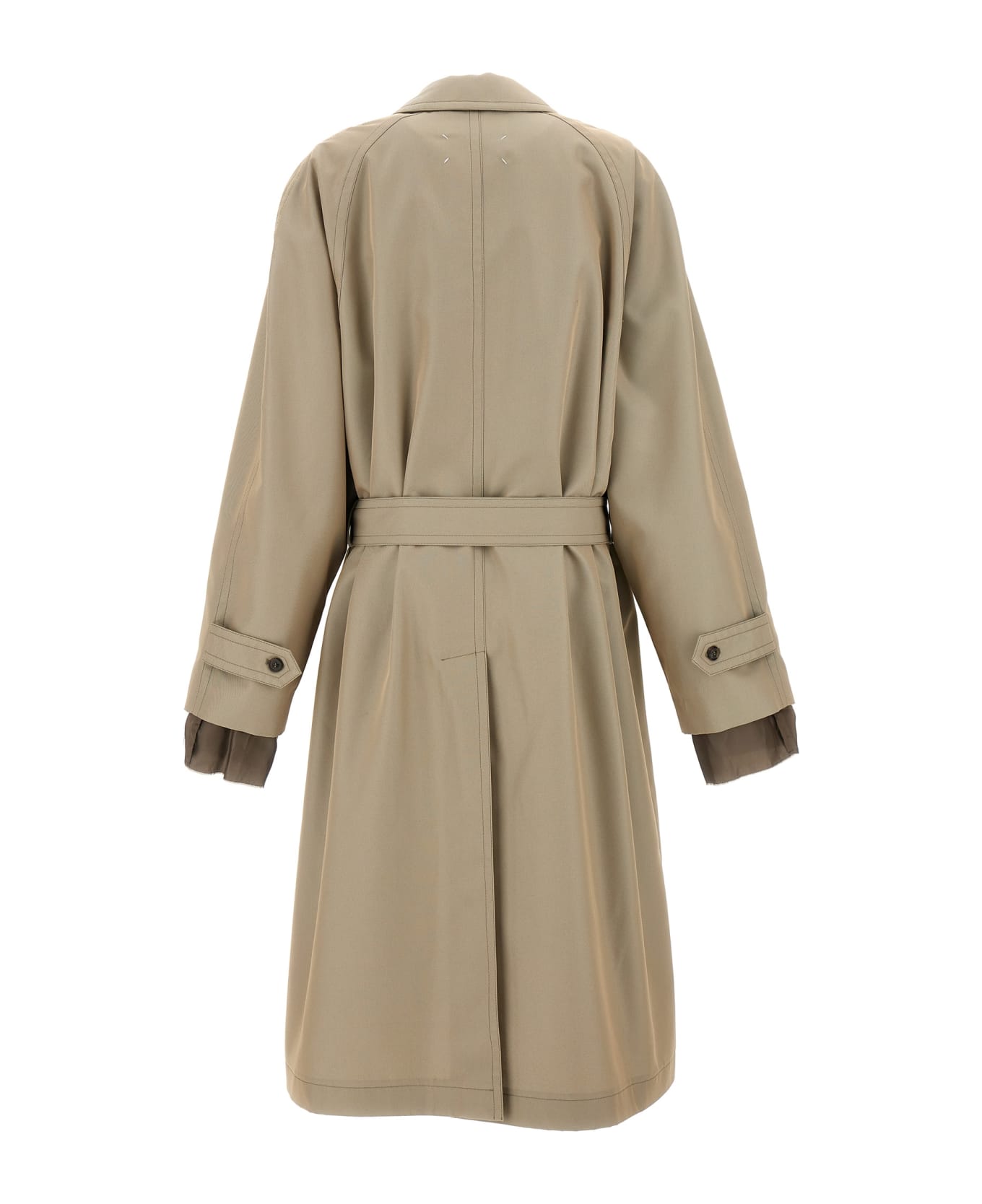 Maison Margiela Long Single-breasted Trench Coat - STONE