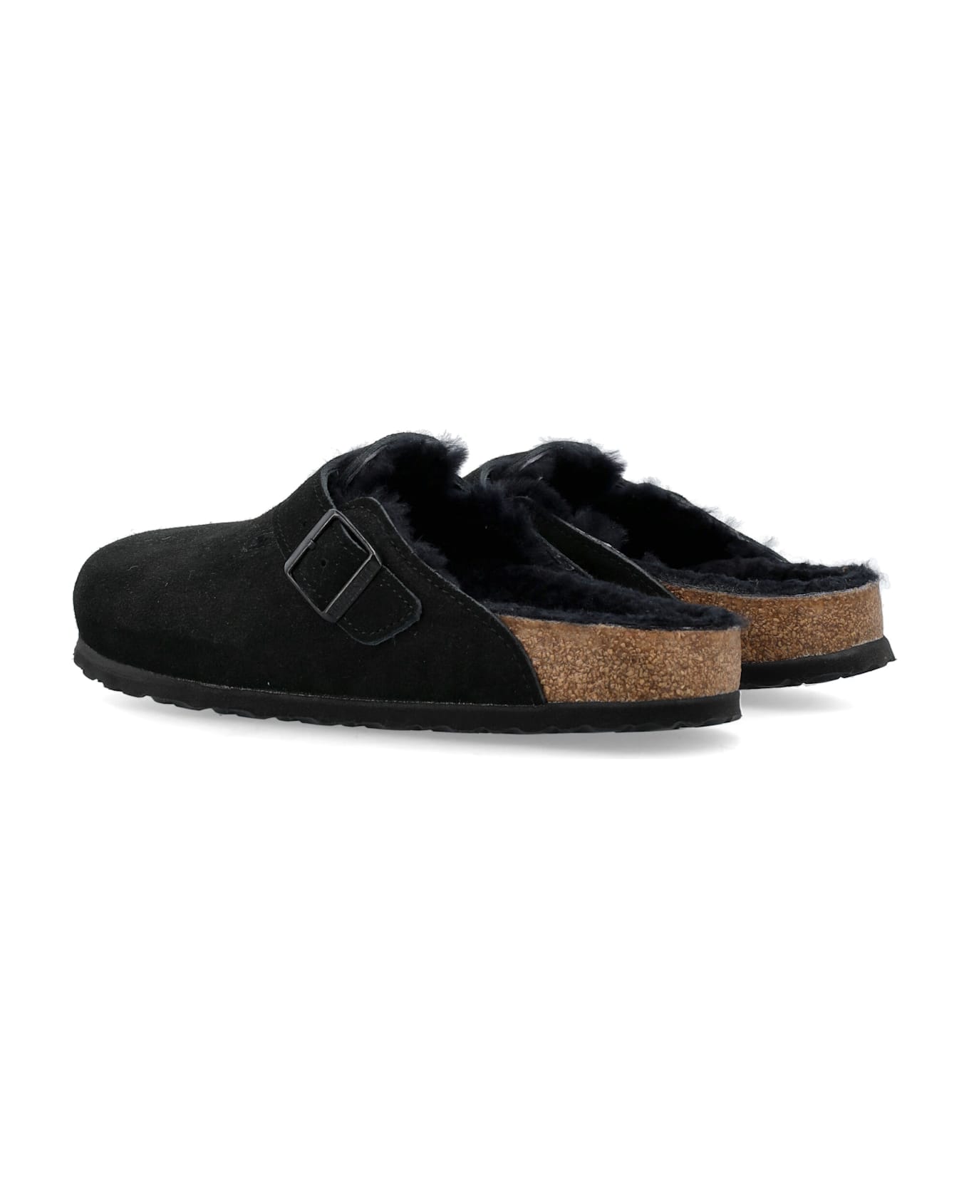 Birkenstock Boston Shearling Sandals - BLACK