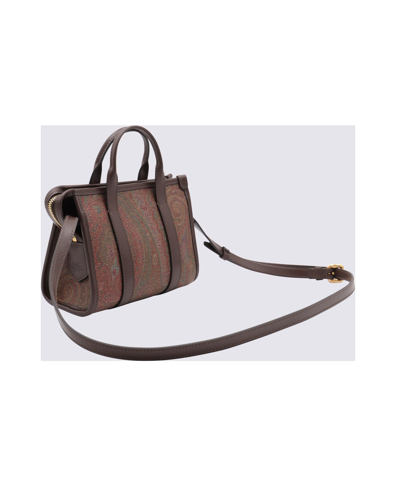 Etro Brown Cotton Mini Arnica Top Handle Bag - Brown トートバッグ