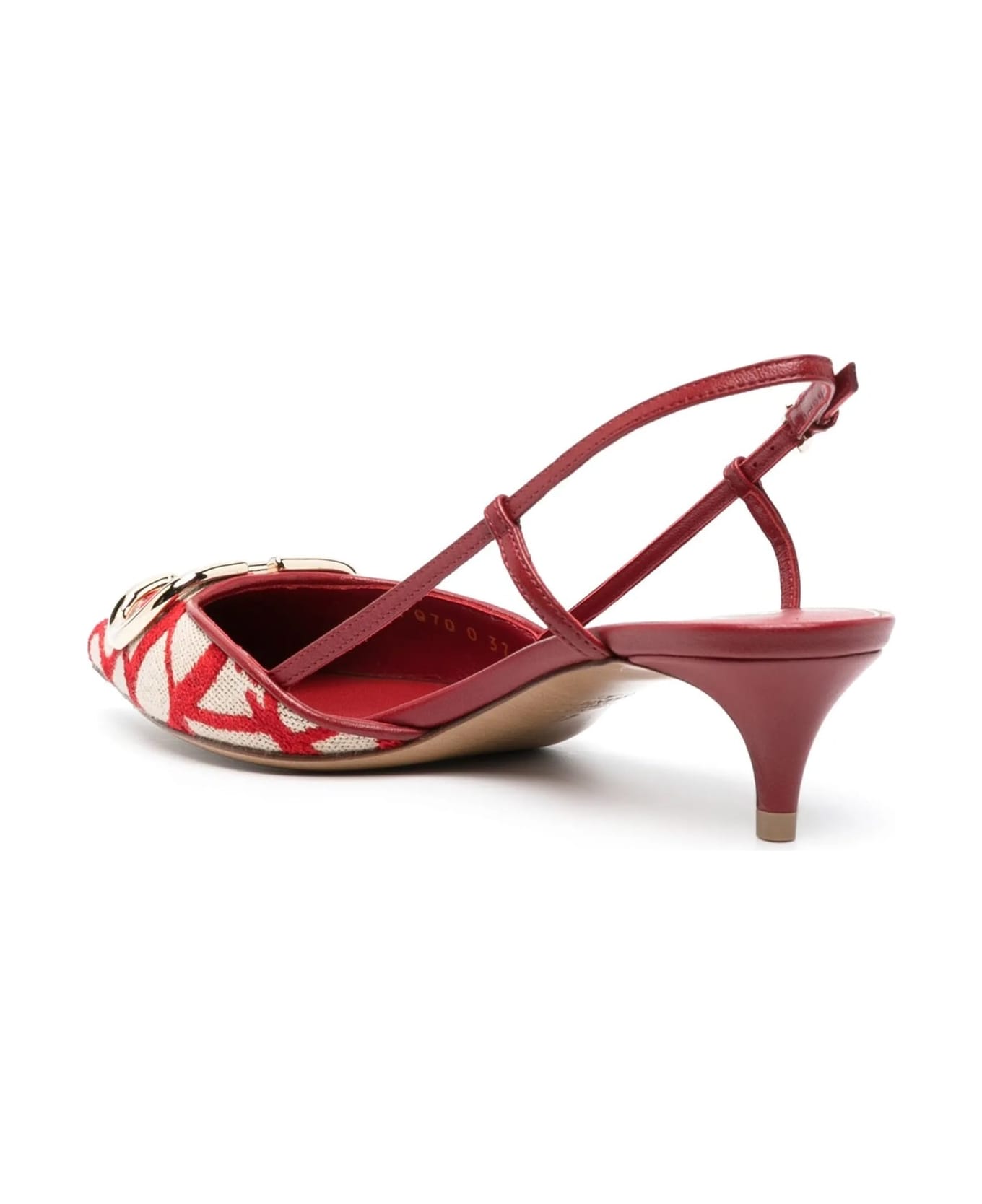 Valentino Garavani Garavani Toile Iconographe Pumps - Red