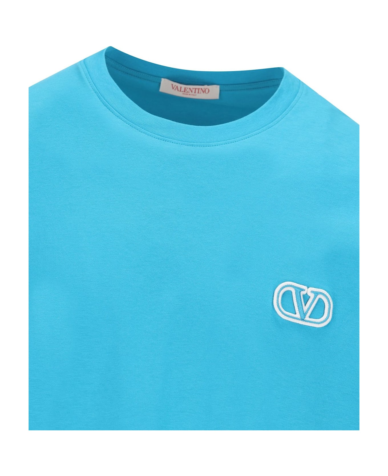 Valentino Vlogo Signature Crewneck T-shirt - Clear Blue