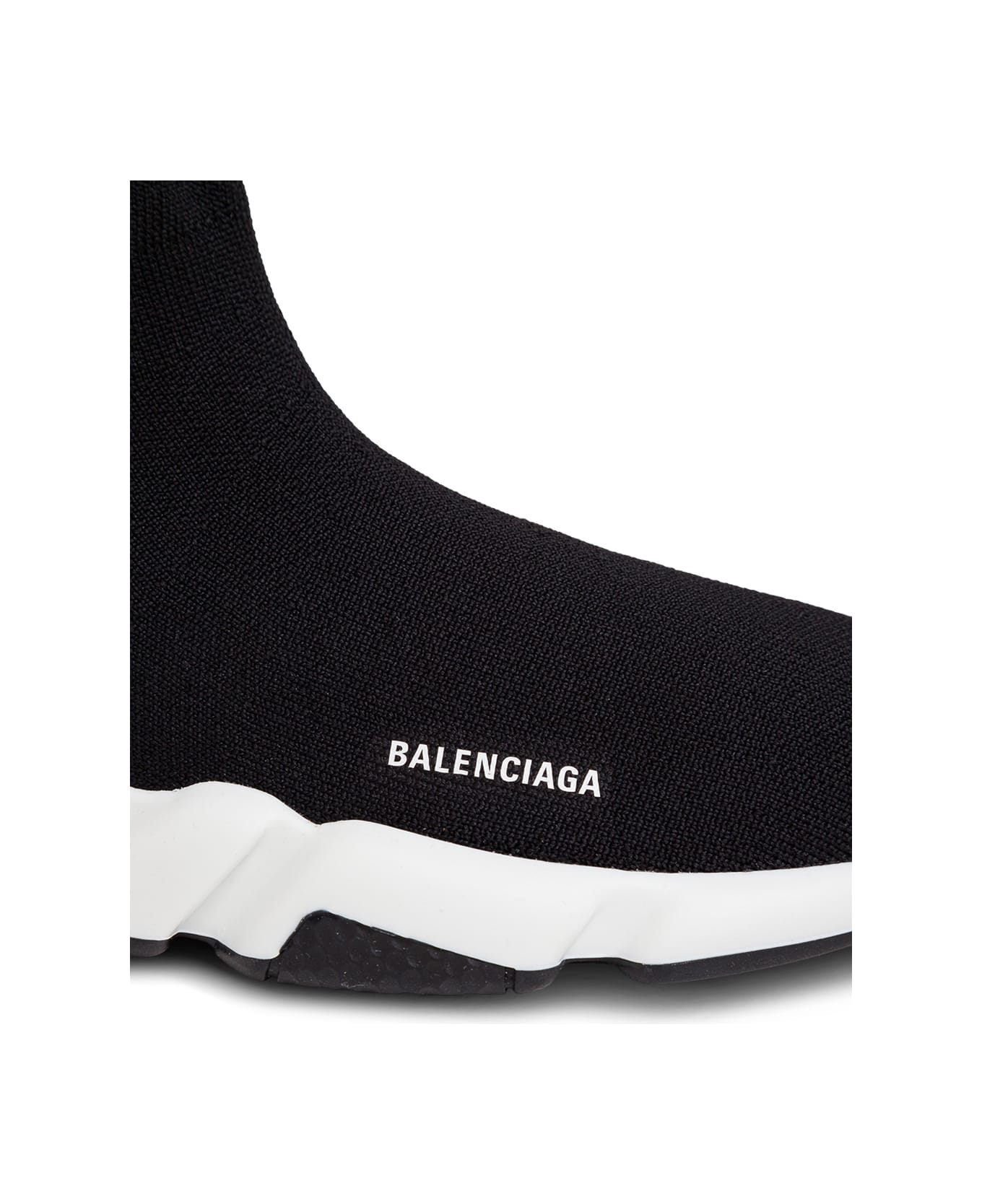 Balenciaga 'speed' Black Sneakers With Logo In Stretch Fabric Woman - BLACK