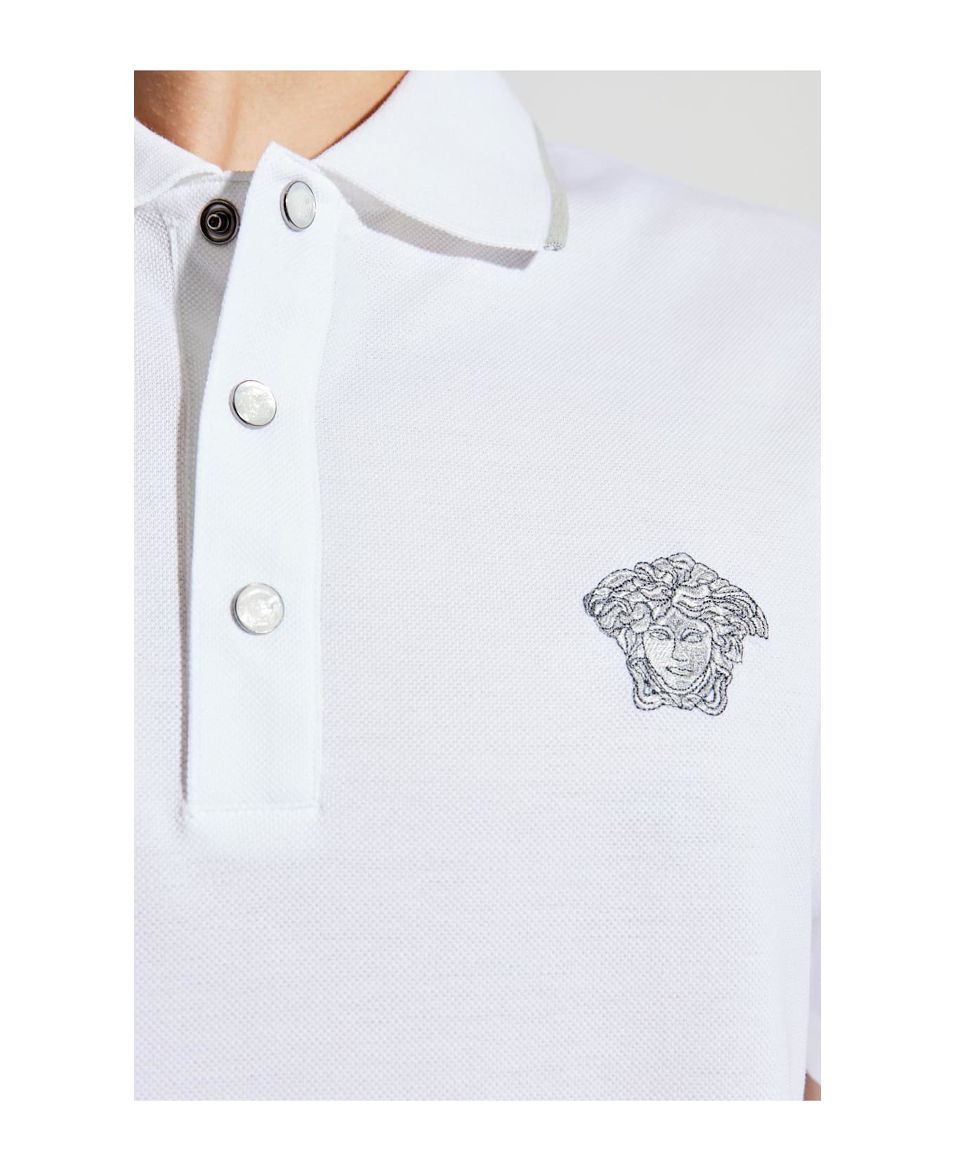 Versace Polo With 
medusa
 Head - WHITE