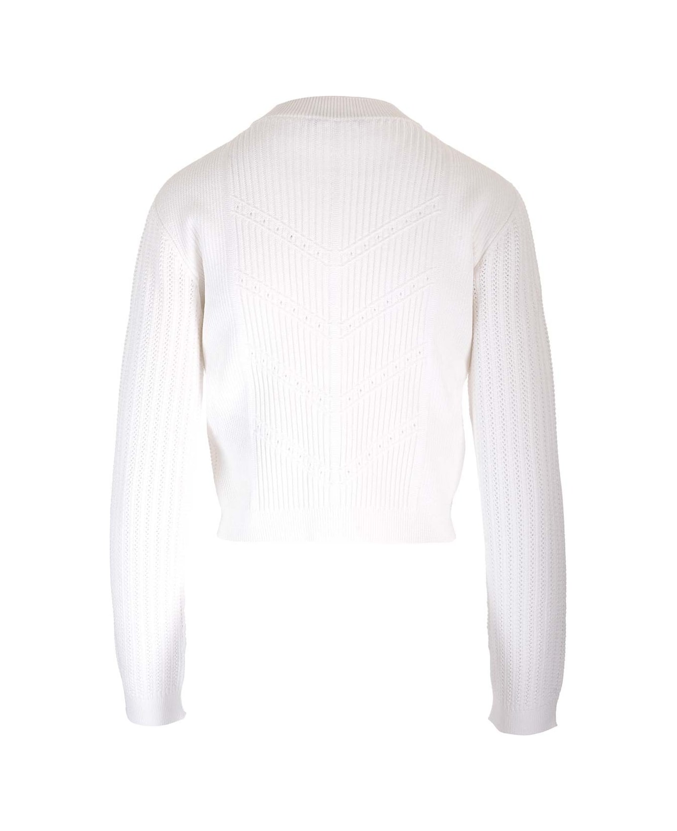 Balmain Short Knitted Cardigan - White