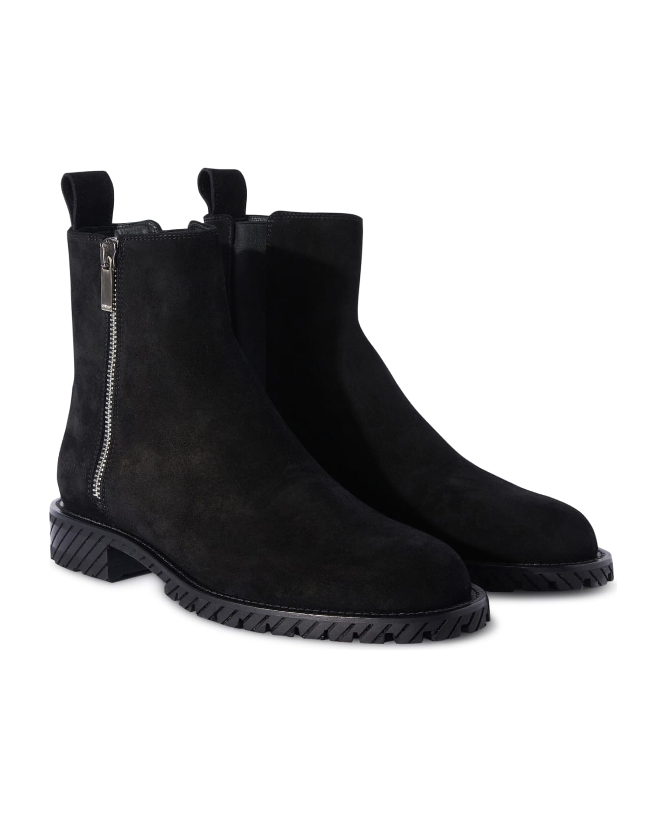 Off-White Military Suede Ankle Boot - Black