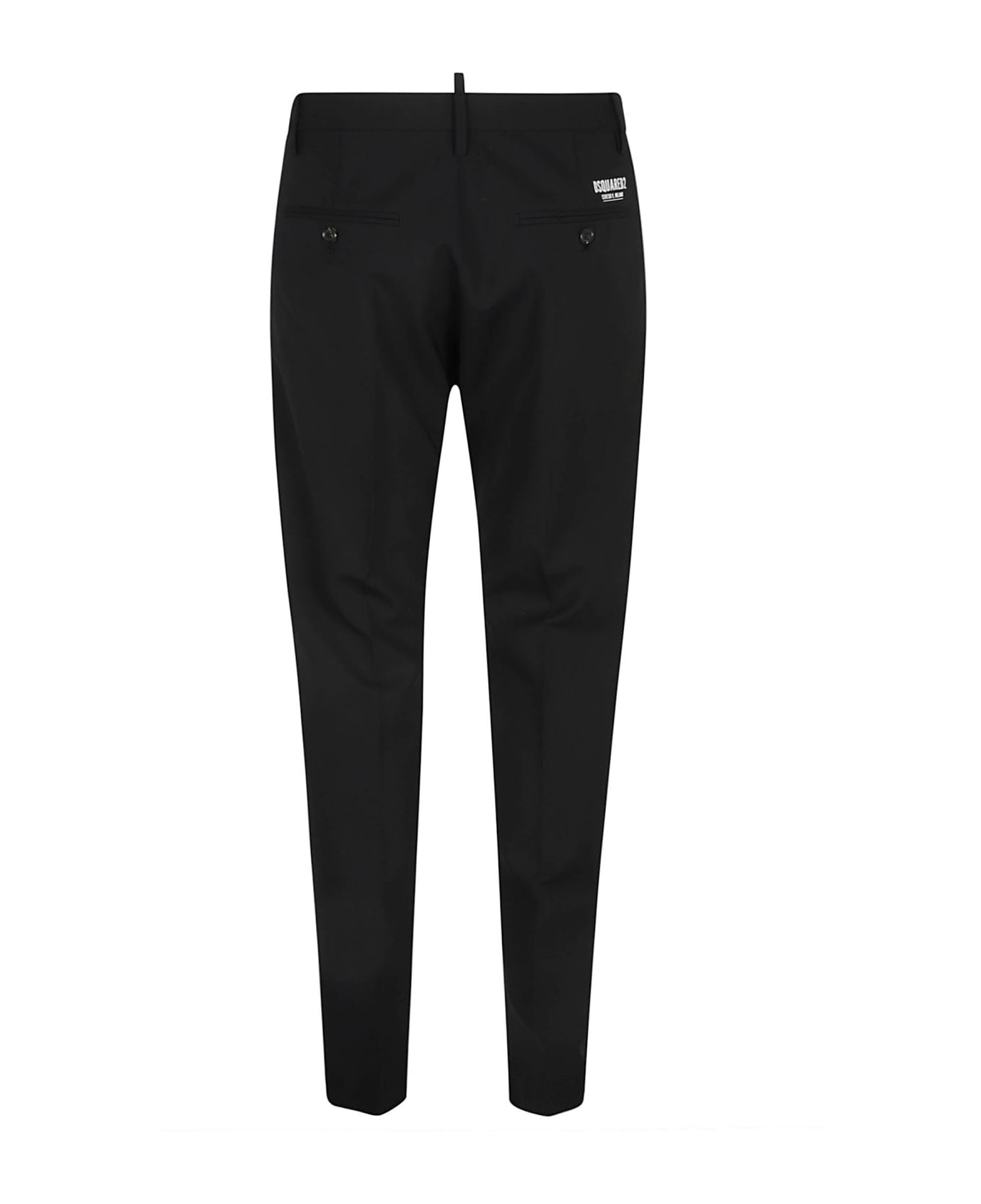 Dsquared2 Logo Patch Slim-cut Cropped Trousers - Black ボトムス