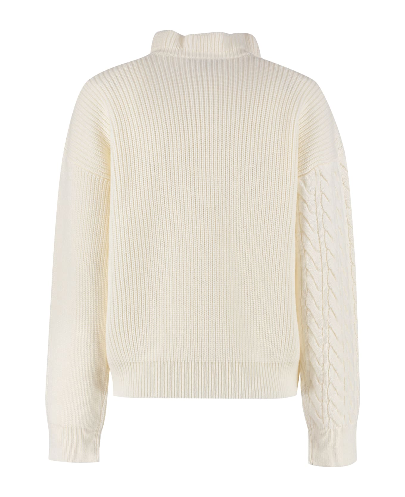 MSGM Frilled Wool-blend Sweater - panna