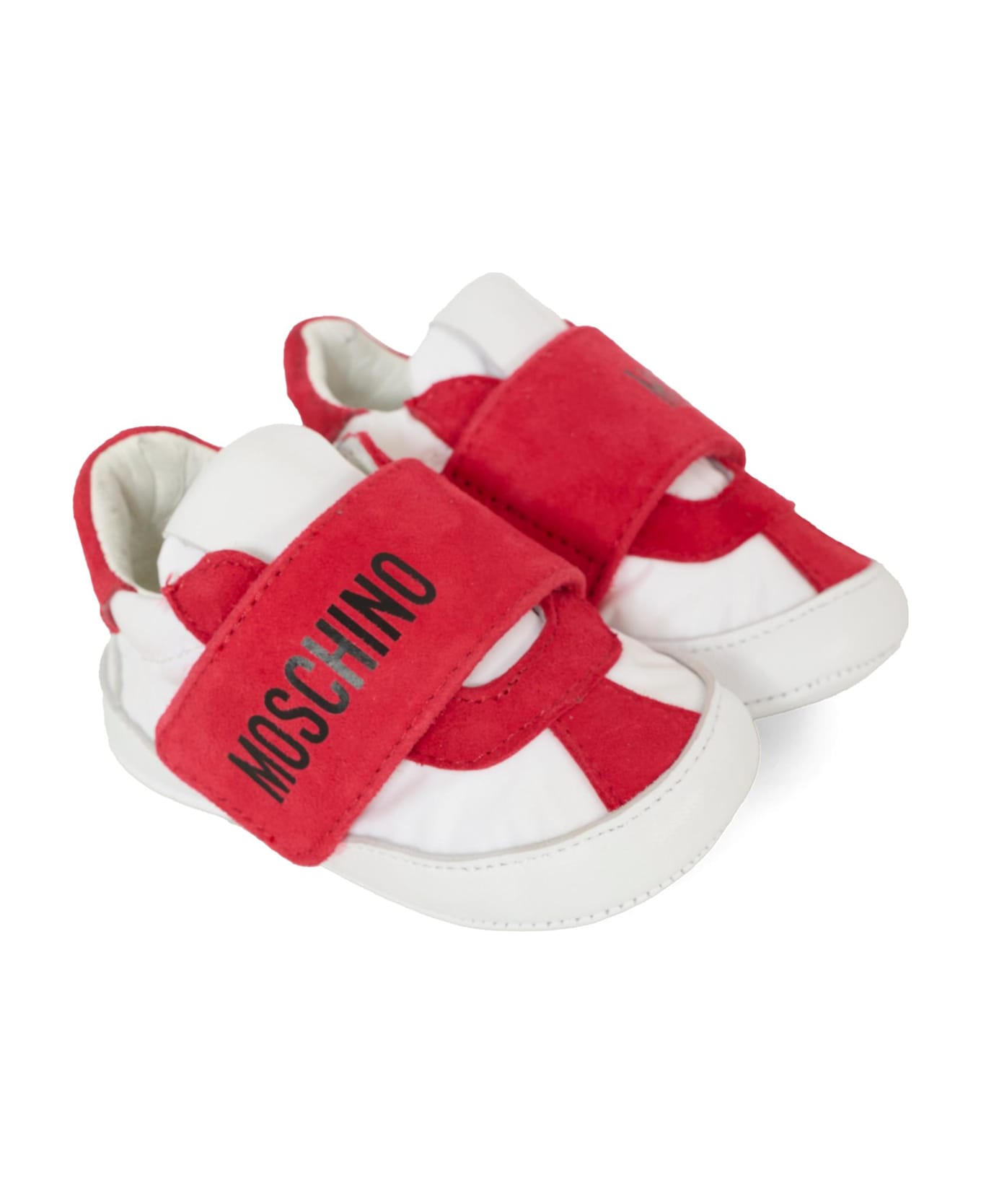 Moschino Red Sneakers For Babykids With Logo - Red