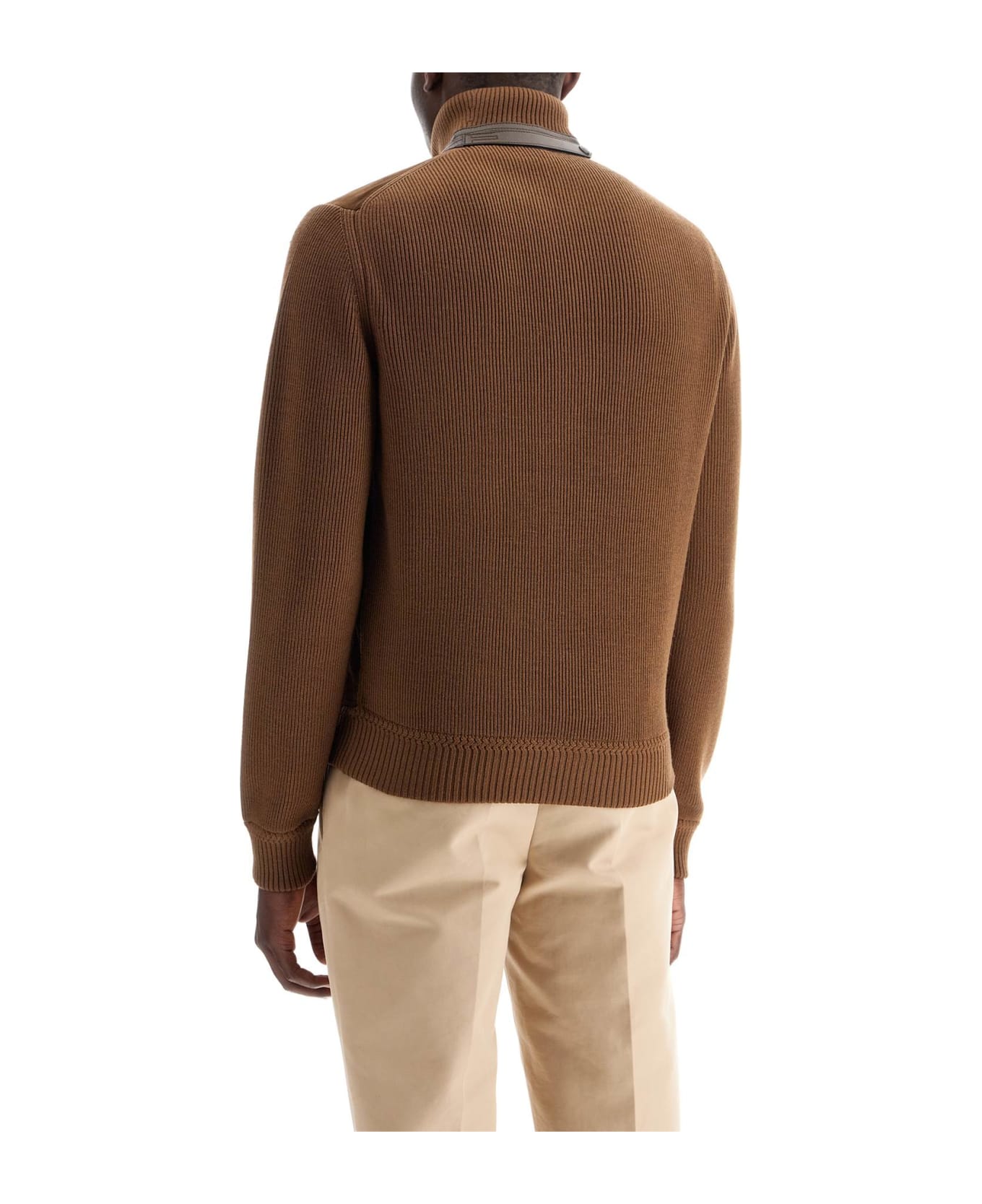 Tom Ford Knit And Suede Blouson - TOFFEE (Brown)